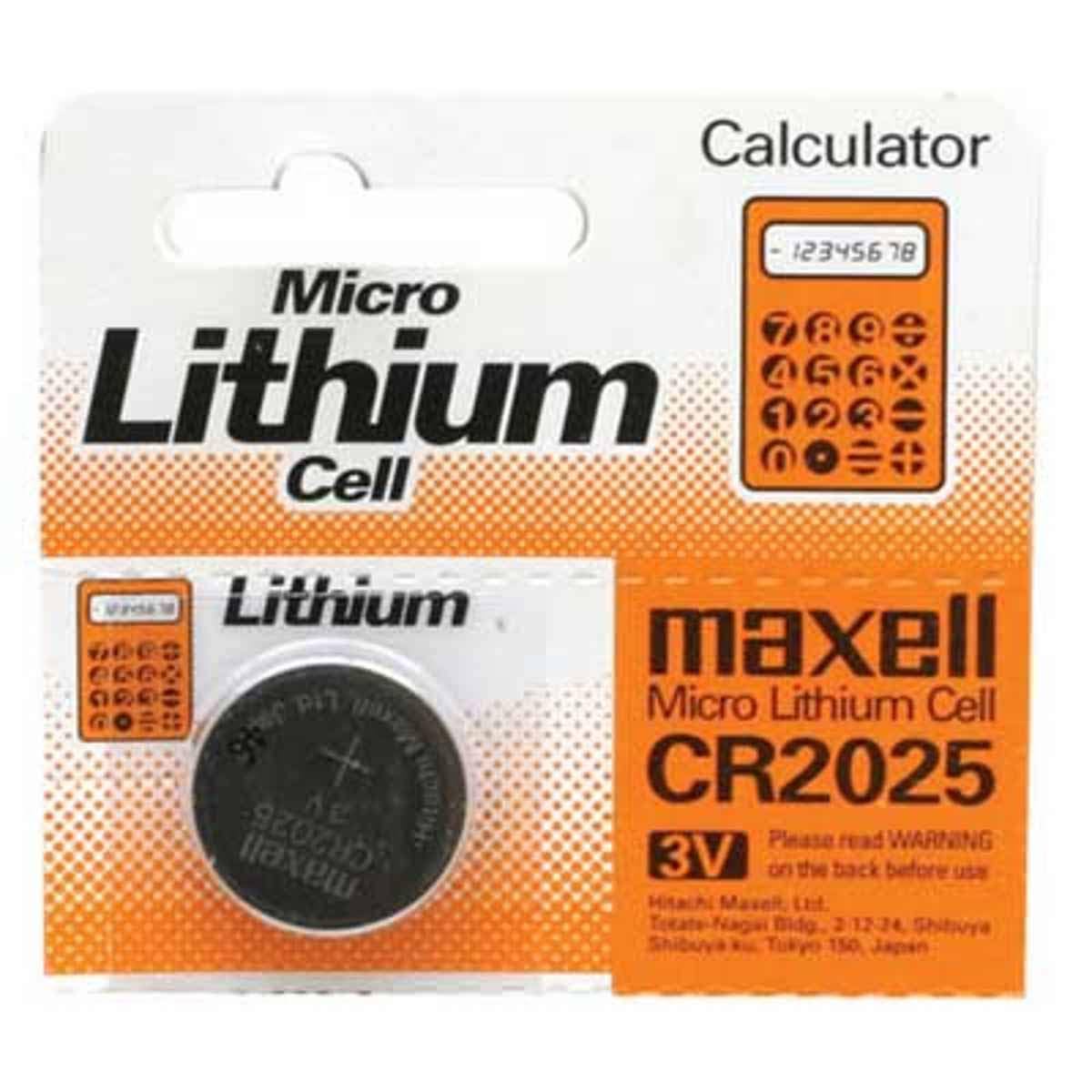 Genuine Maxell CR2025 3V Cell Button Battery (5-Pack)