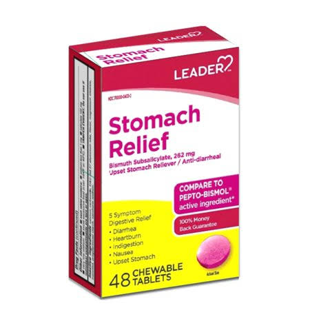 Leader Stomach Relief, 262 mg, Chewable Tablets - 30 tablets