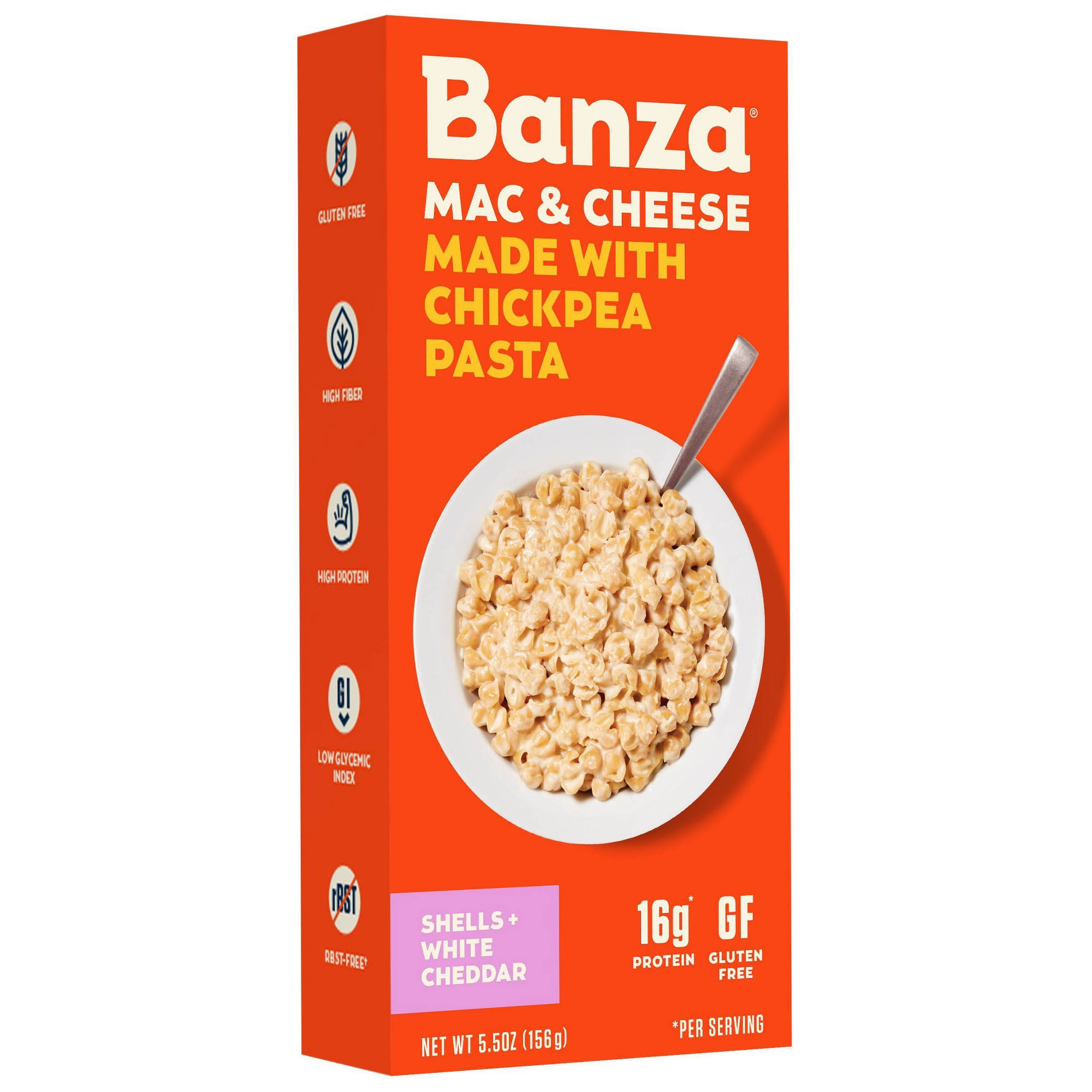 Banza Mac & Cheese Chickpea Pasta Shells White Cheddar 156G
