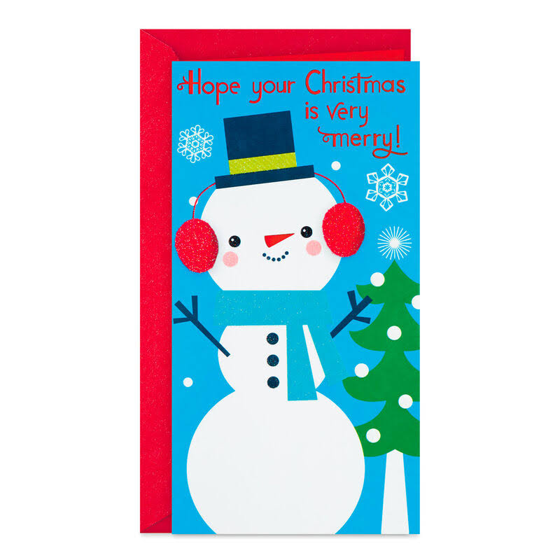 Very Merry Snowman Money Holder Christmas Card
