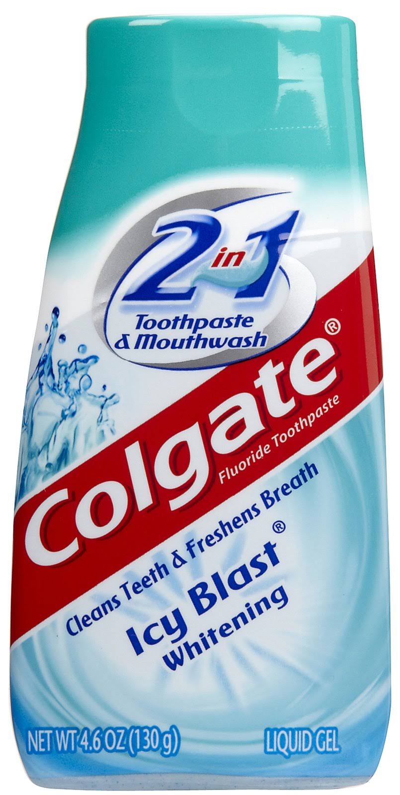 Colgate 2 in 1 Toothpaste and Mouthwash Liquid Gel Fluoride Toothpaste - 4.6oz, Icy Blast