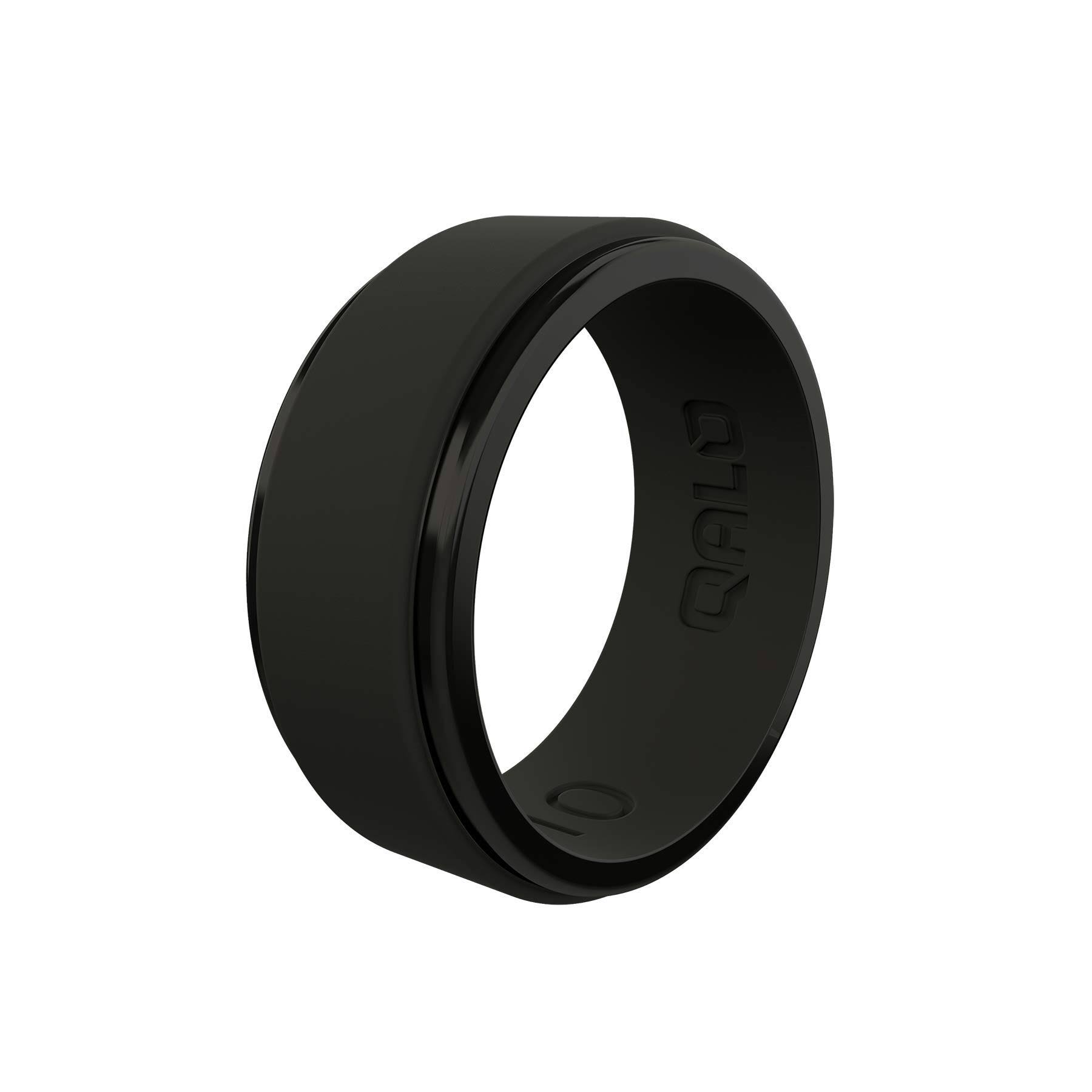 Qalo Men's Step Edge Silicone Ring - Black