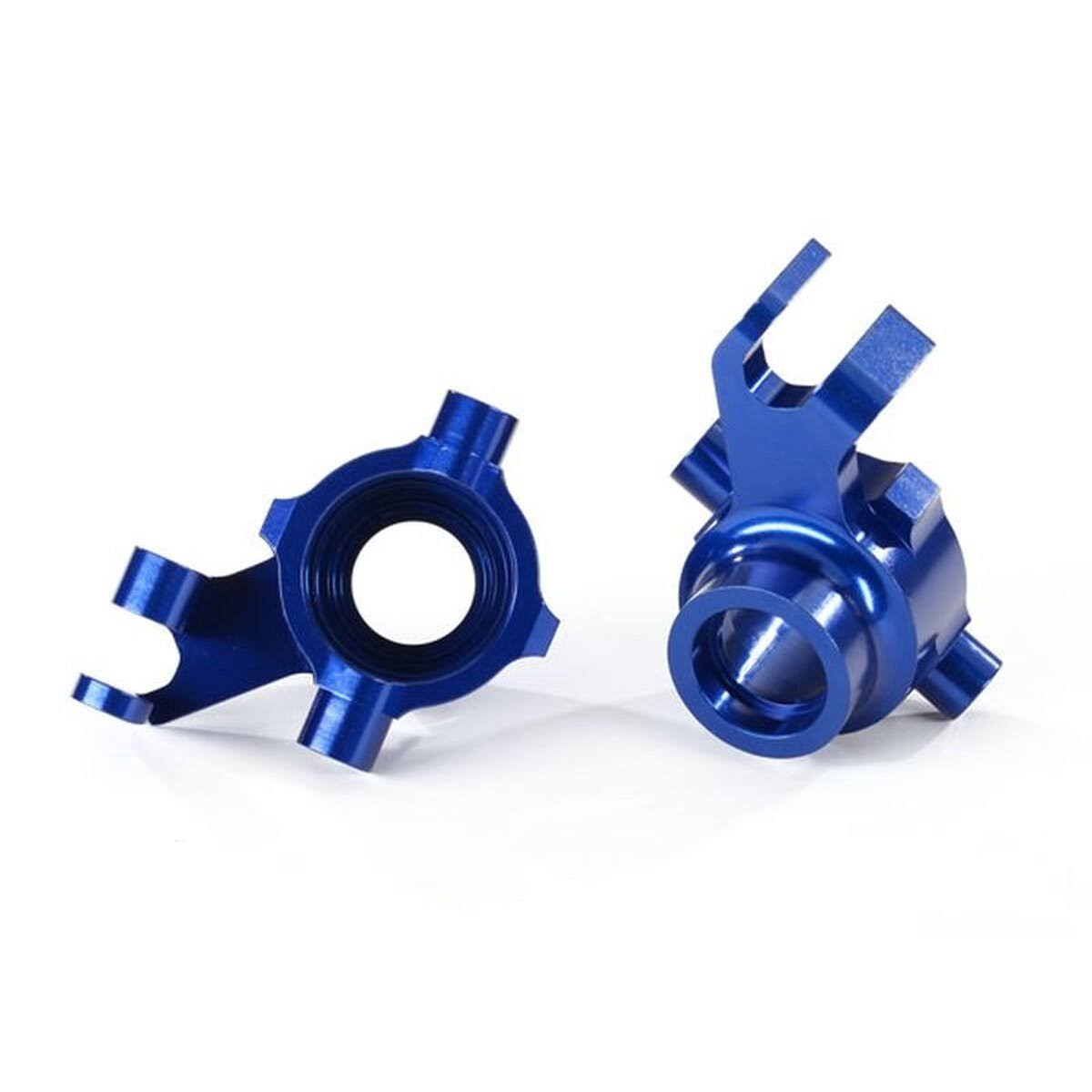 Traxxas Steering blocks, 6061-T6 aluminum (blue-anodized)