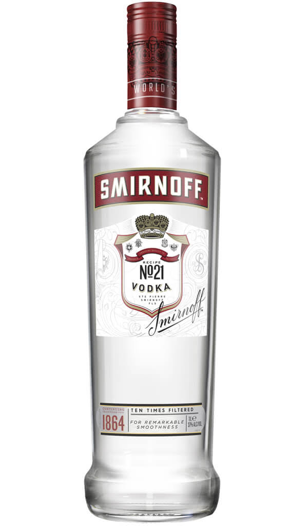Smirnoff Red No. 21 Vodka 1 Litre Available at Wine Sellers Direct - Your Independent Liquor specialists.