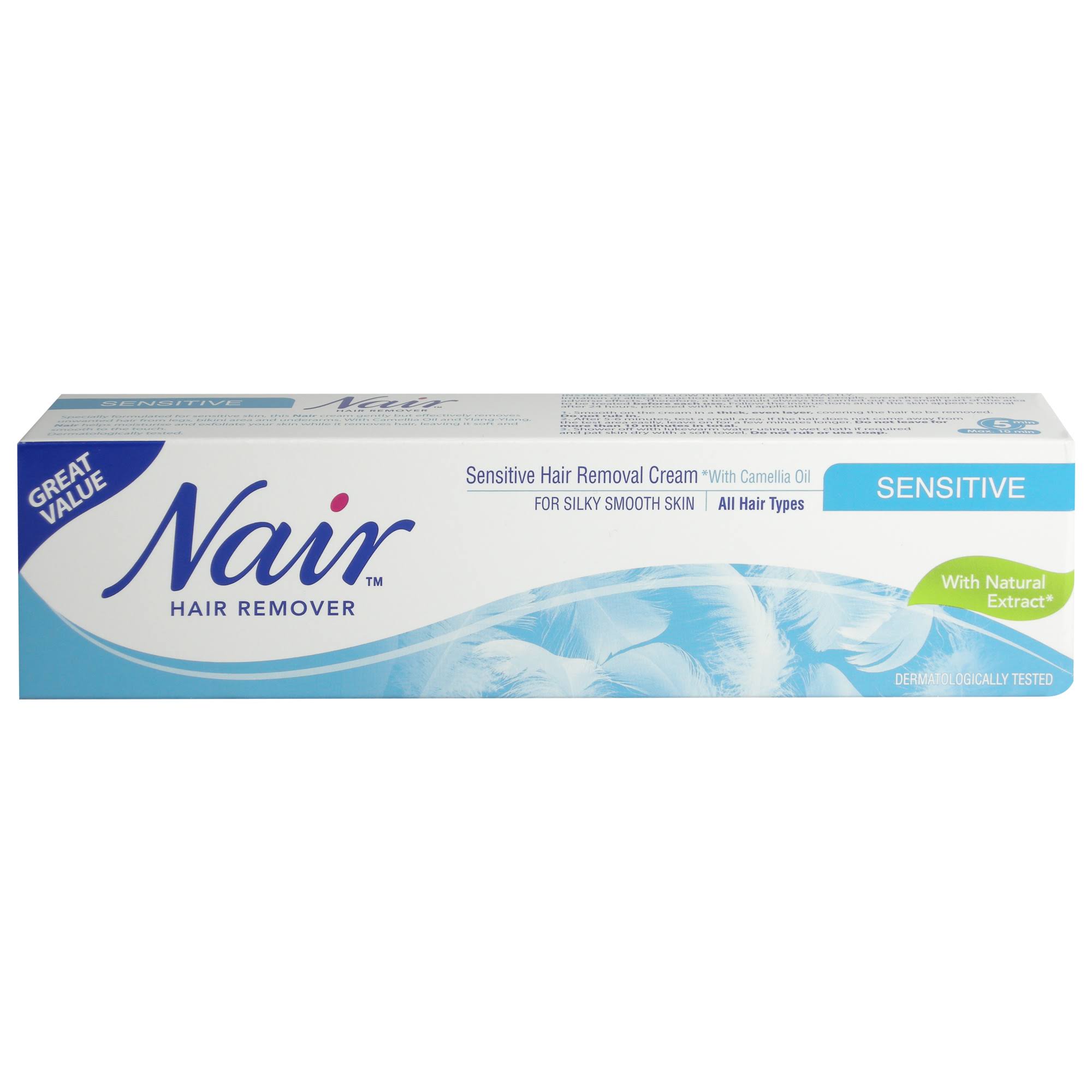 Nair Hair Removal Cream & Camellia Oil - Sensitive, 80ml