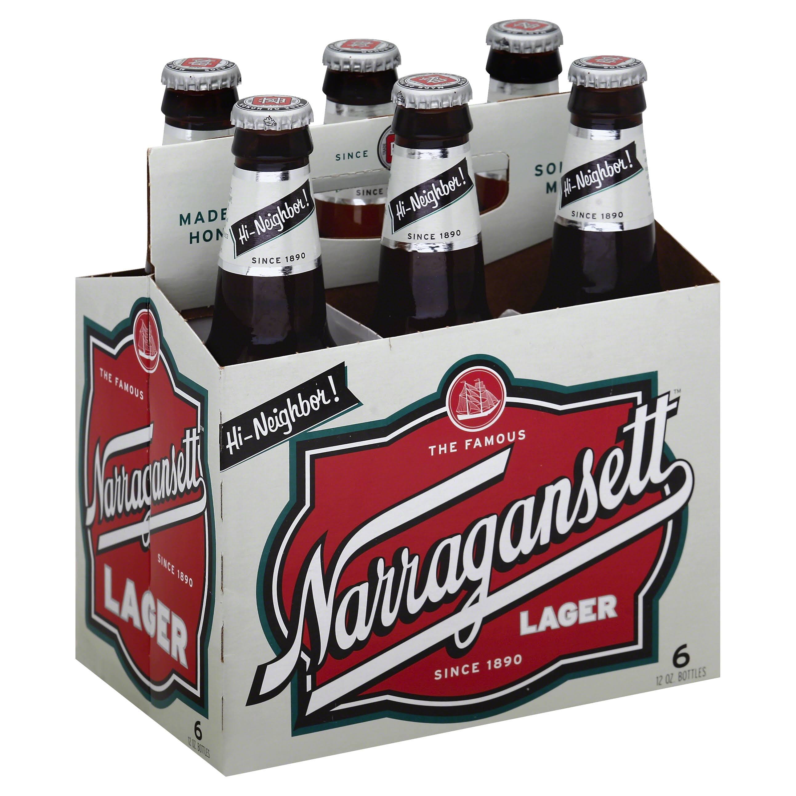 Narragansett Lager - 6 pack, 12 oz bottles
