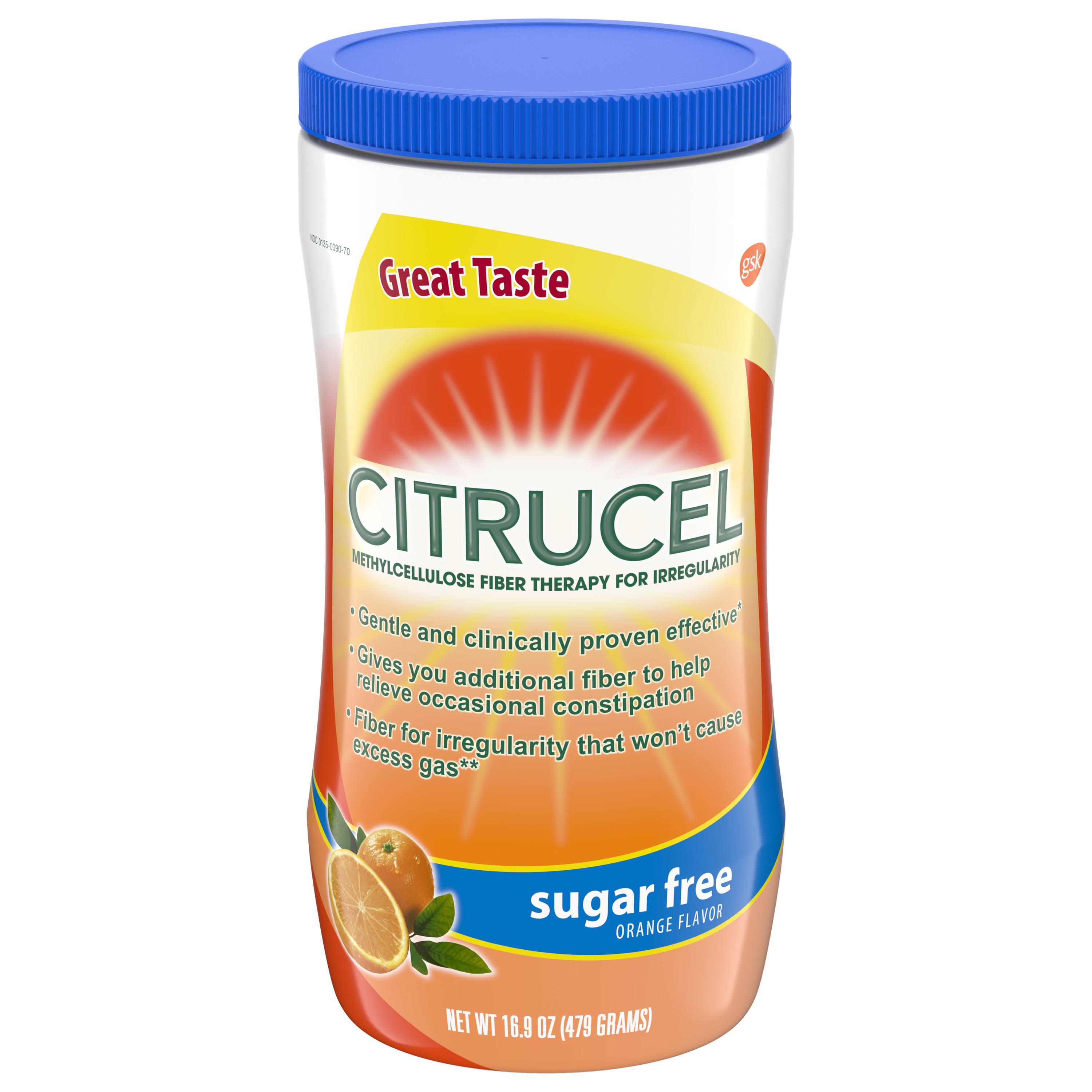 Citrucel Sugar Free Fiber Therapy - Orange, 16.9oz