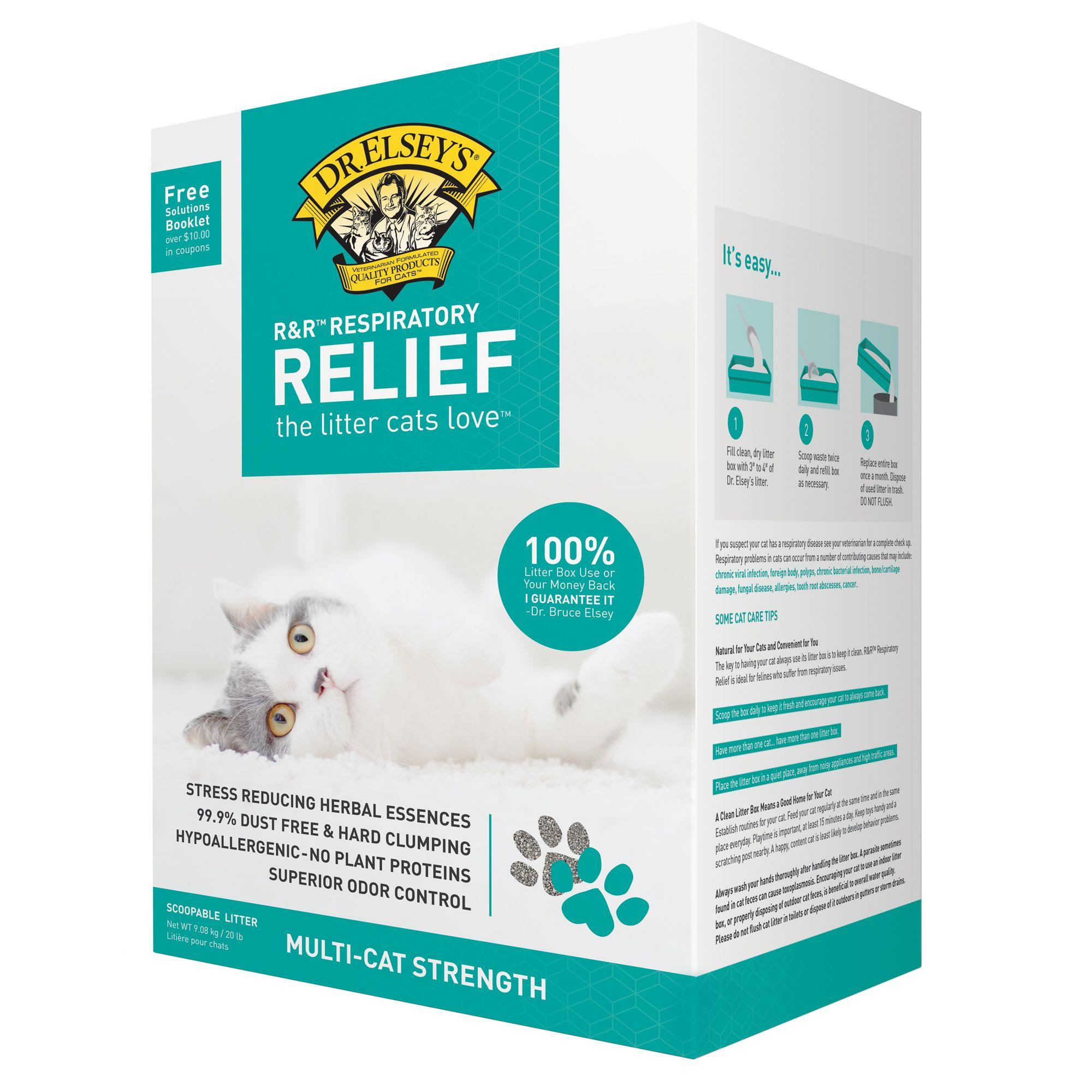 Precious Cat Respiratory Relief Clay Premium All Natural Cat Litter with Herbal Essences - 20lb