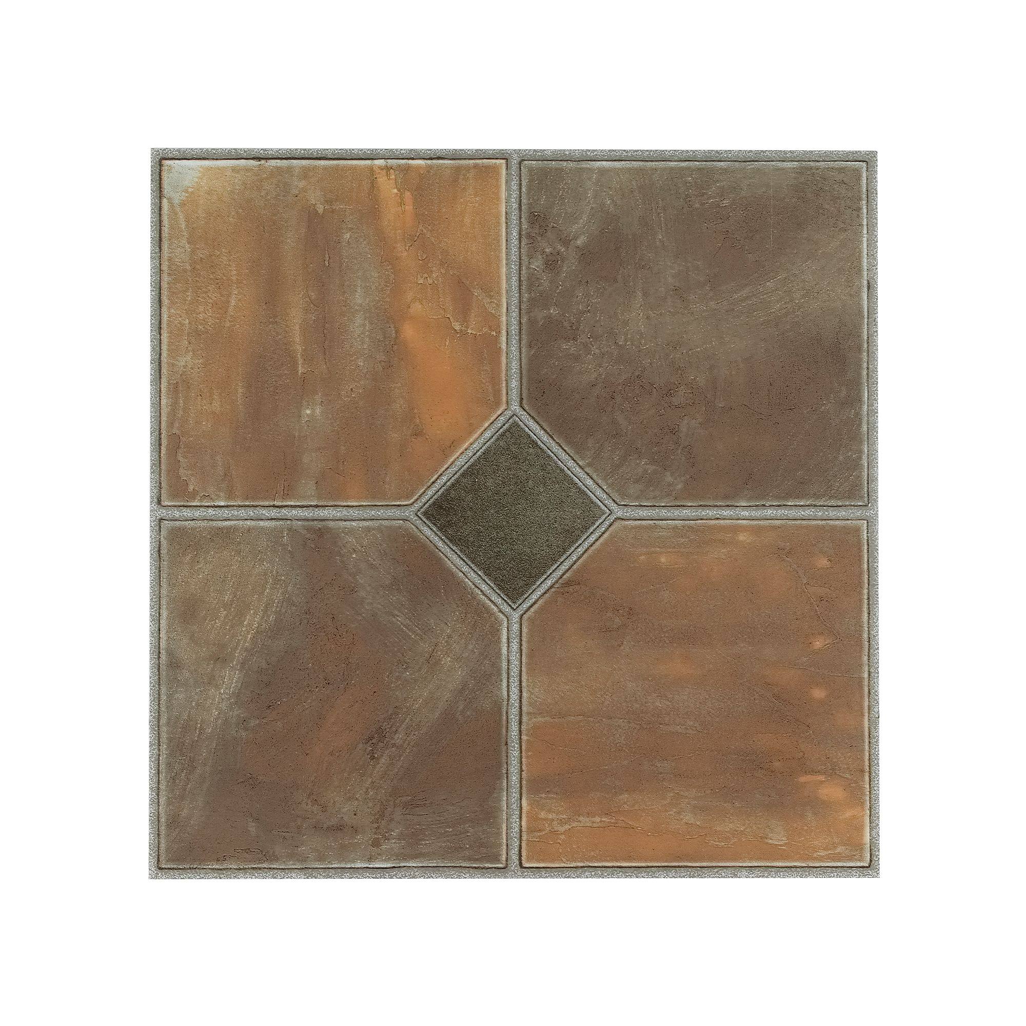 Nexus 12" x 12" Self Adhesive Vinyl Floor Tile by Achim Home Dcor in Rustic Slate