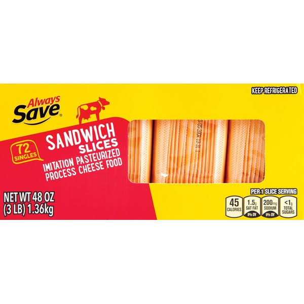Always Save American Sandwich Slices - 48 oz