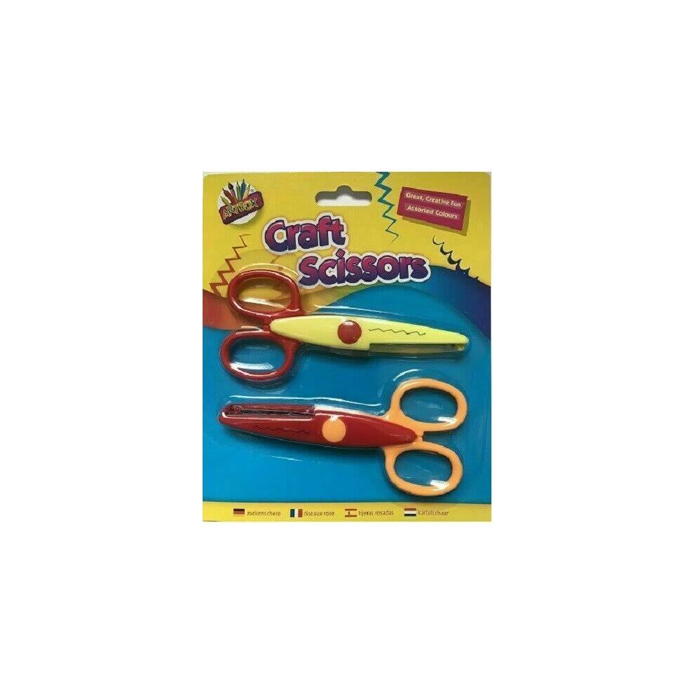 2 Kids Art&Craft Novelty Cut Safety Wavy Edge Creative Scissors