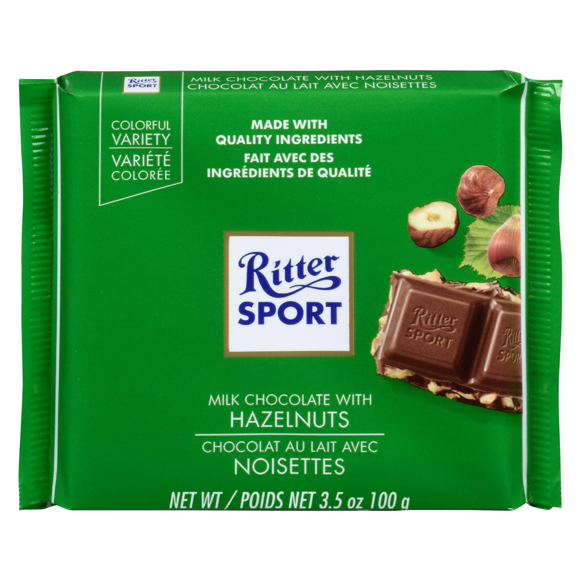 Ritter Sport Milk Chocolate With Hazelnuts (100 g)