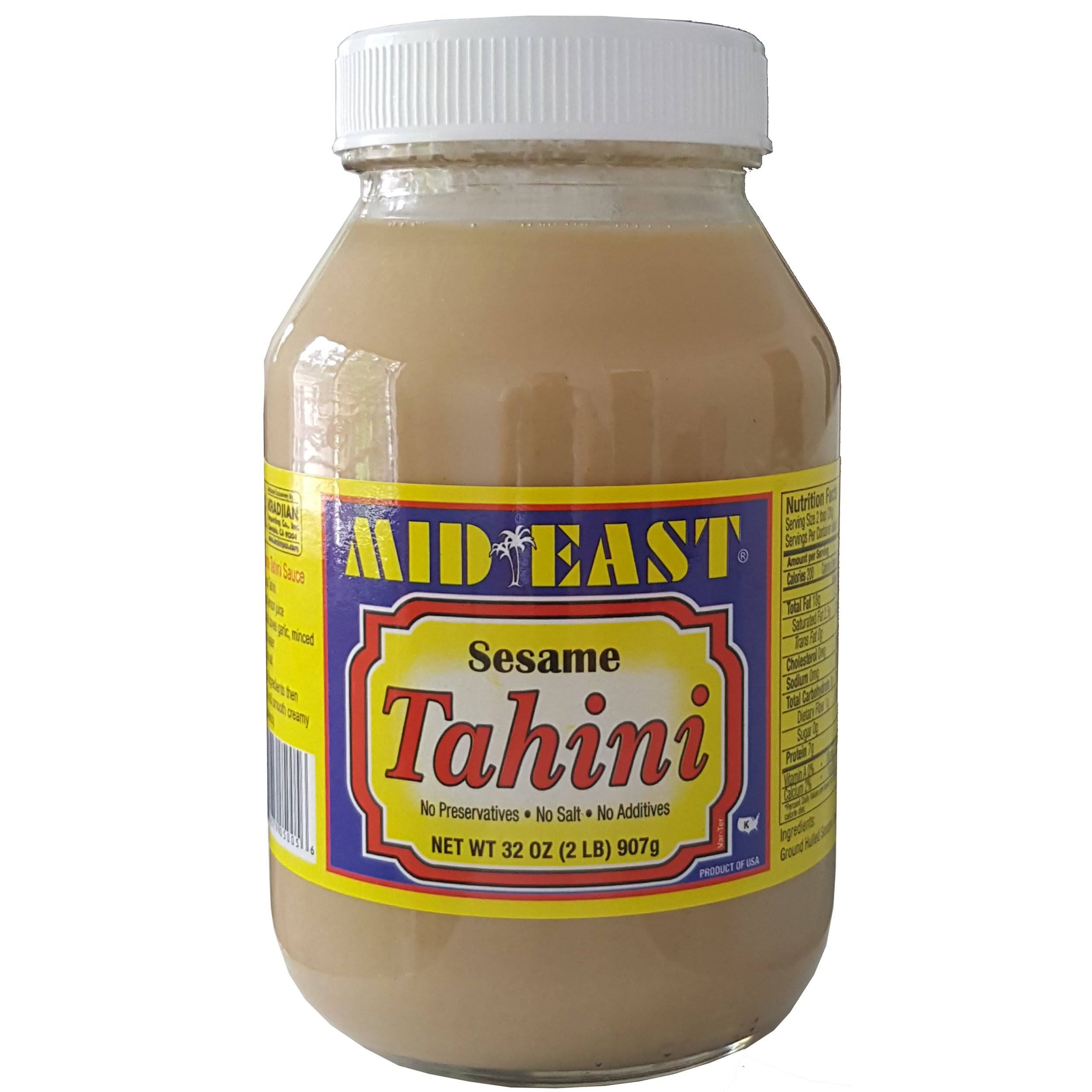 Mid East Sesame Spread Tahini Plastic Jar 32 oz