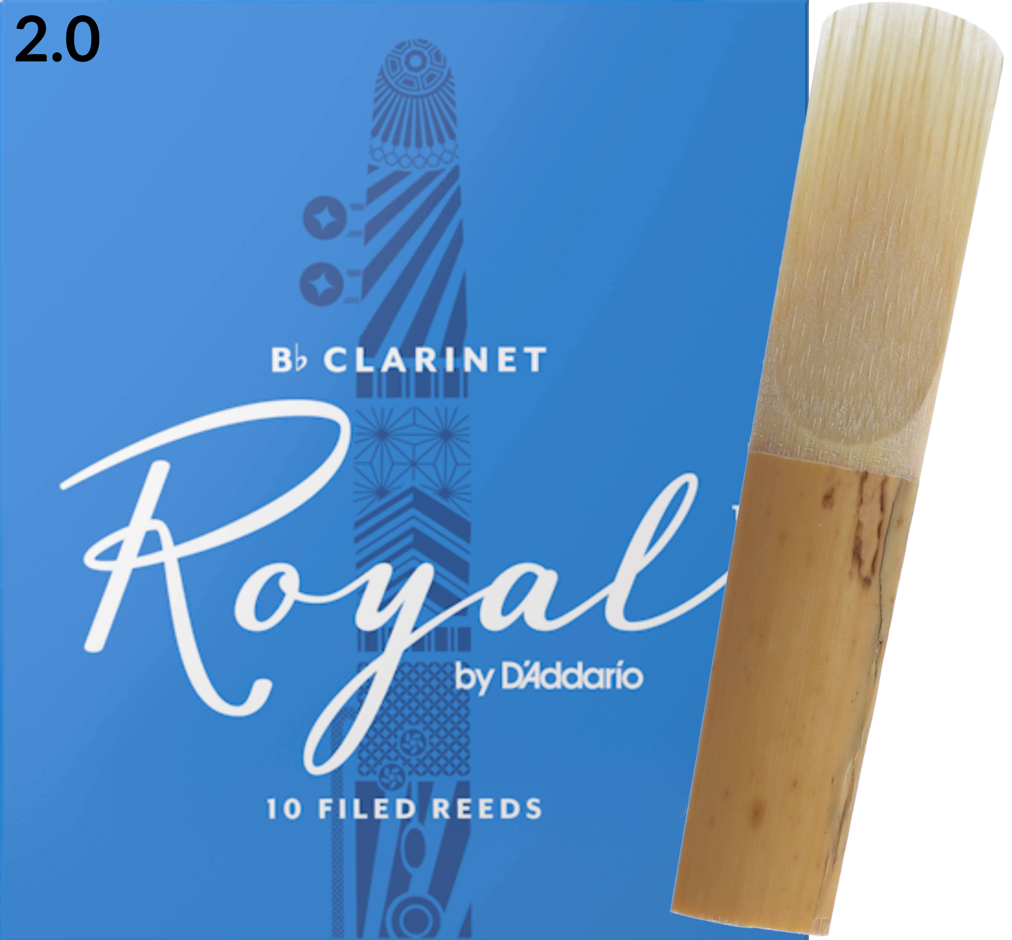 Rico Royal Bb Clarinet Reeds - Strength 2.0, 10pk