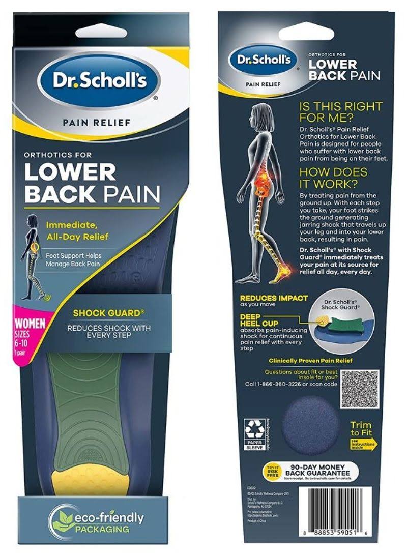 Dr. Scholl's Dr. Scholl's Pain Relief Orthotics for Lower Back Pain, Women's, Sizes 6-10 1.0 Count