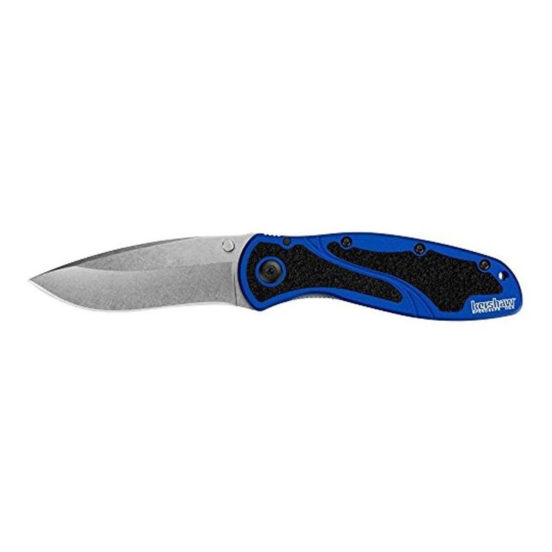 Kershaw Knives Blur Assisted Open Folding Knife - 3.4", Anodized, Navy Blue, Aluminum