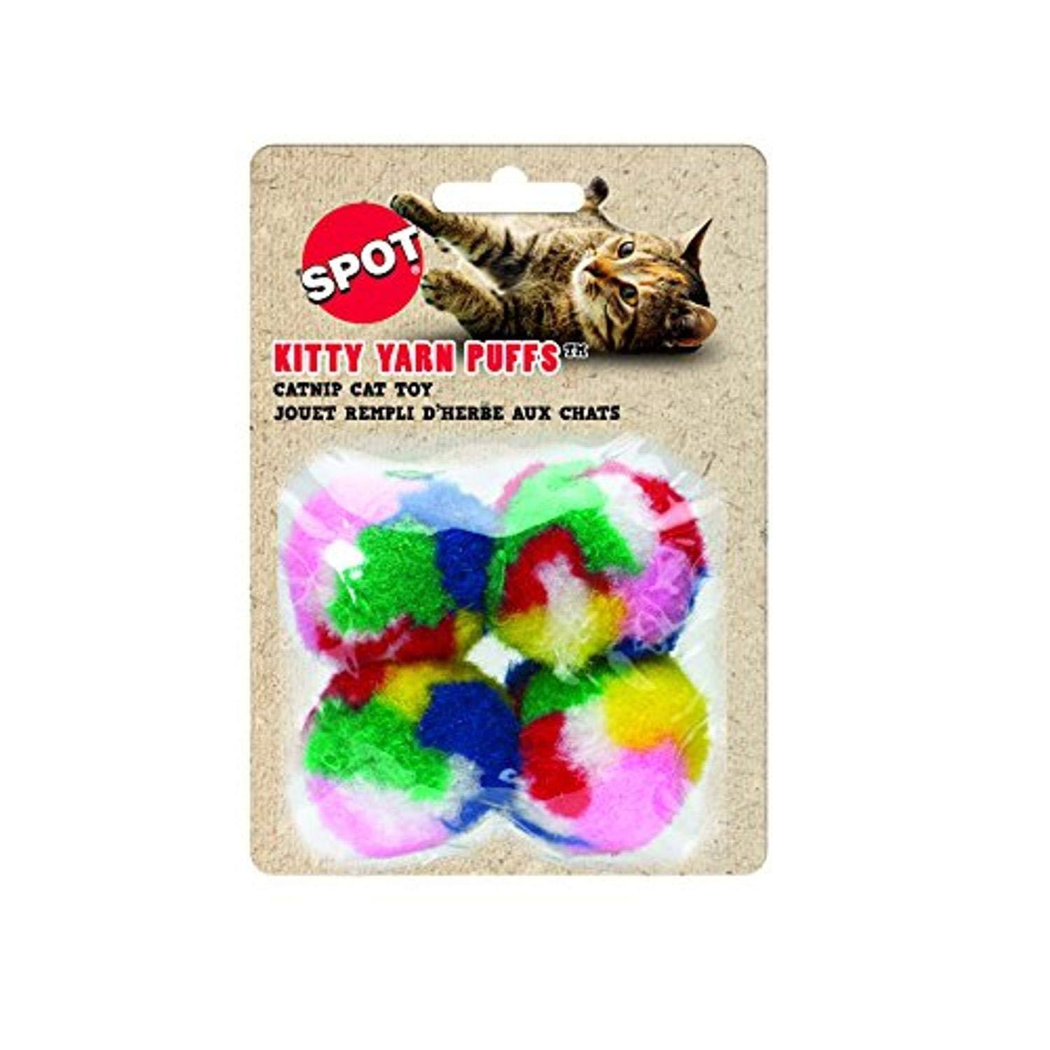 Spot Ethical Yarn Puffs Catnip Cat Toy - Small, x4