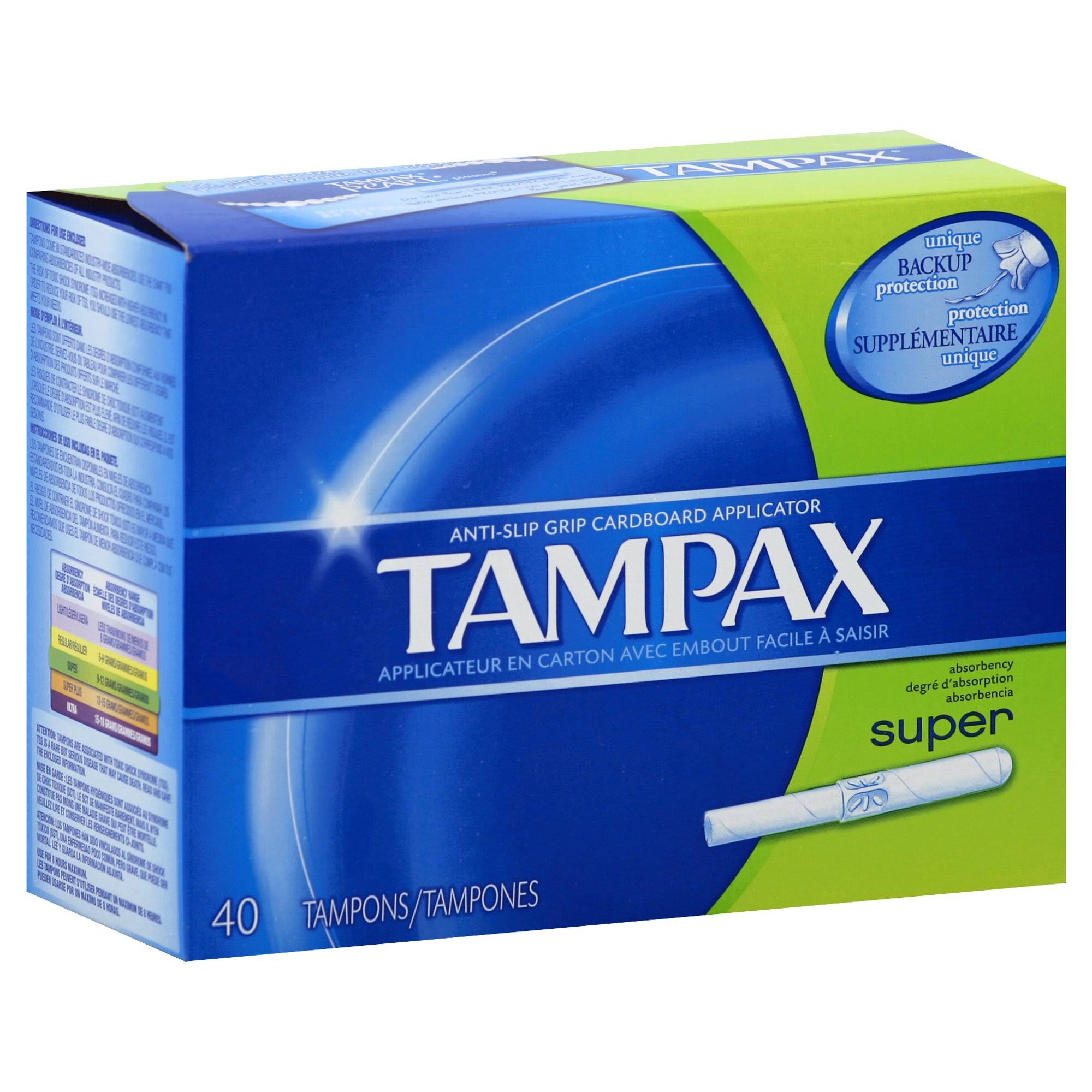 Tampax Super Absorbency Tampons - Unscented, 40pk