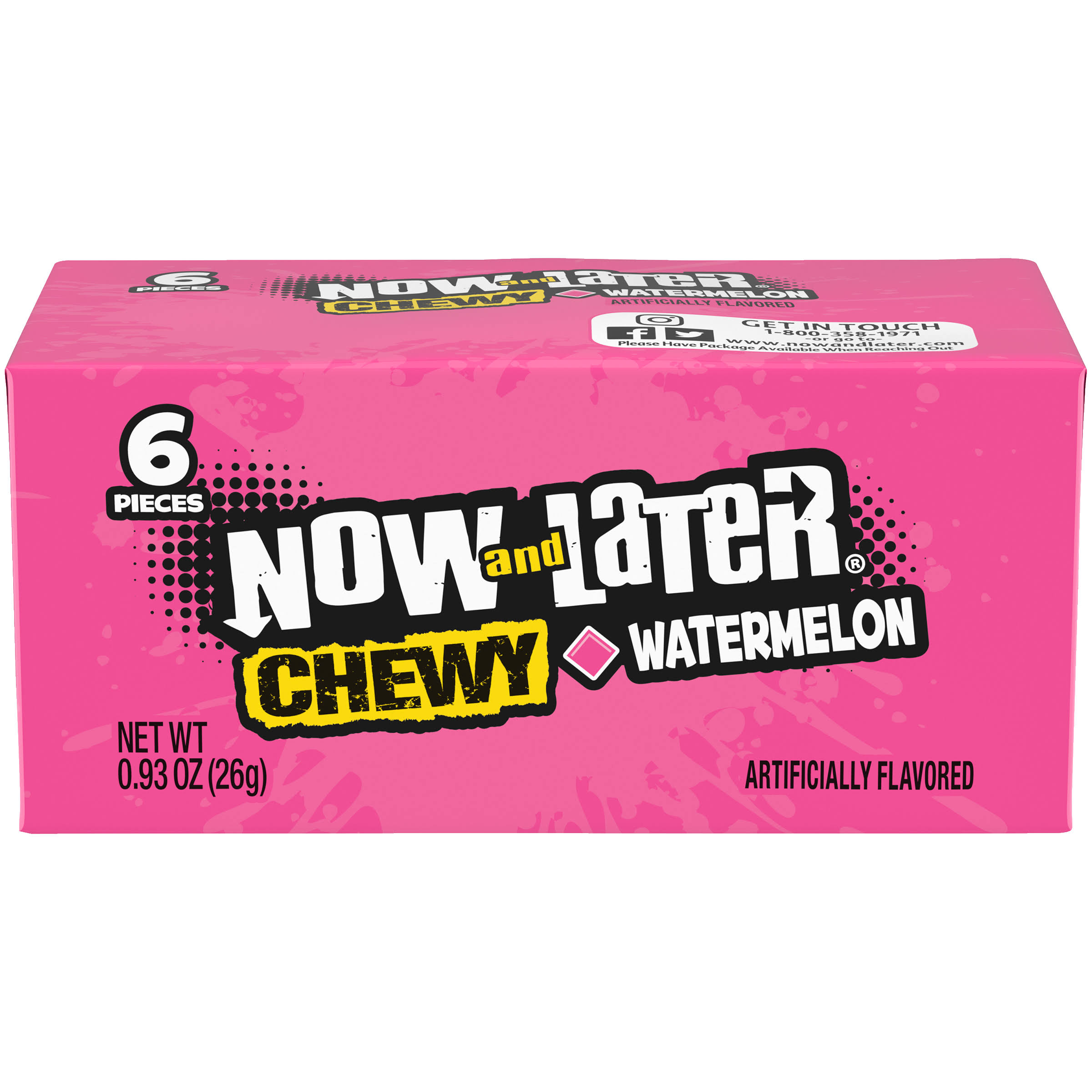 Now & Later Soft Watermelon Candy - 6pcs