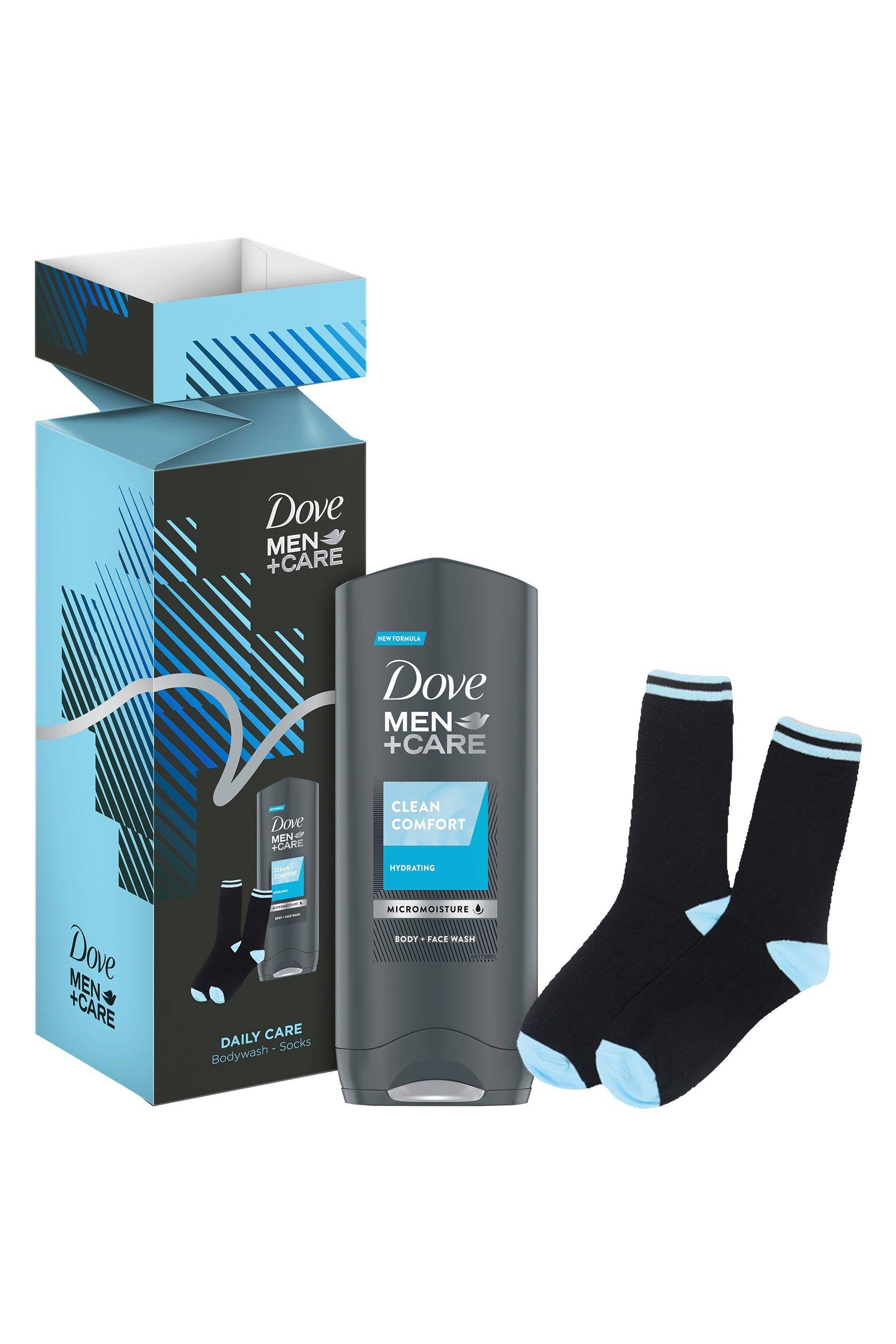 Dove Men+Care Clean Comfort Daily Care Body Wash & Socks Gift Set For Men