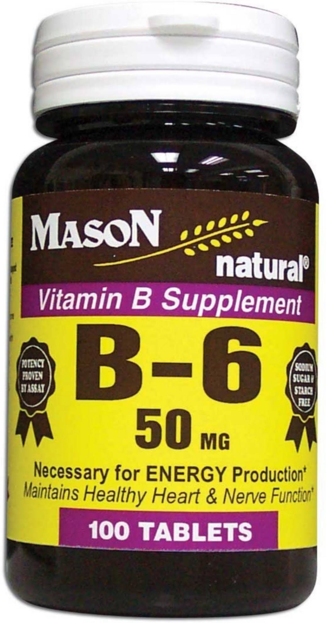 Mason Natural Vitamin B6 Dietary Supplement - 50mg, 100ct