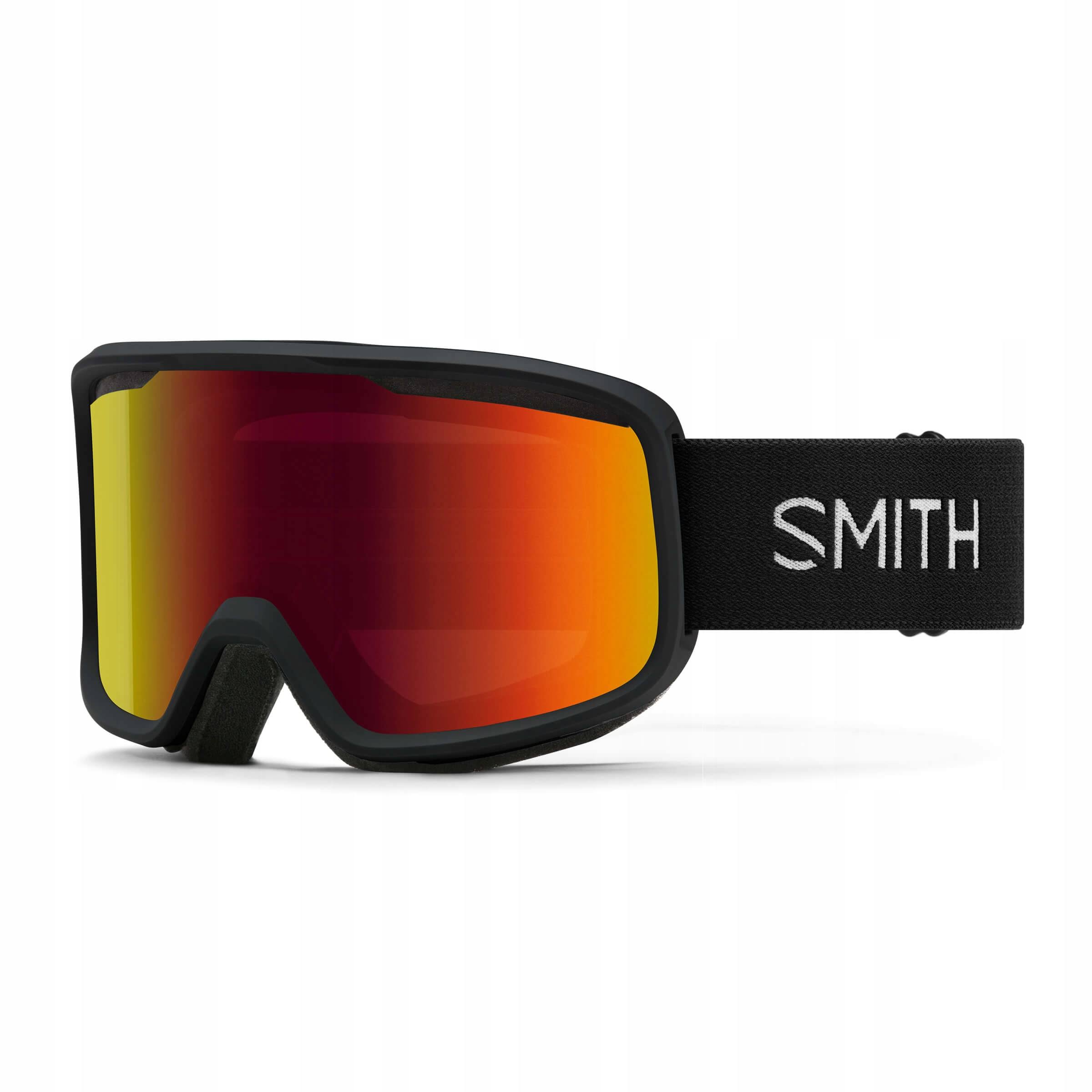 Smith Frontier Ski Goggles Black Red Sol-X Mirror/CAT3