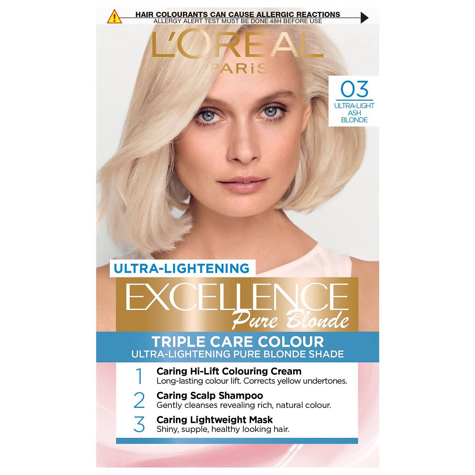 L'Oréal Paris Excellence Crème Permanent Hair Dye (Various Shades) - 03 Ultra-light Ash Blonde