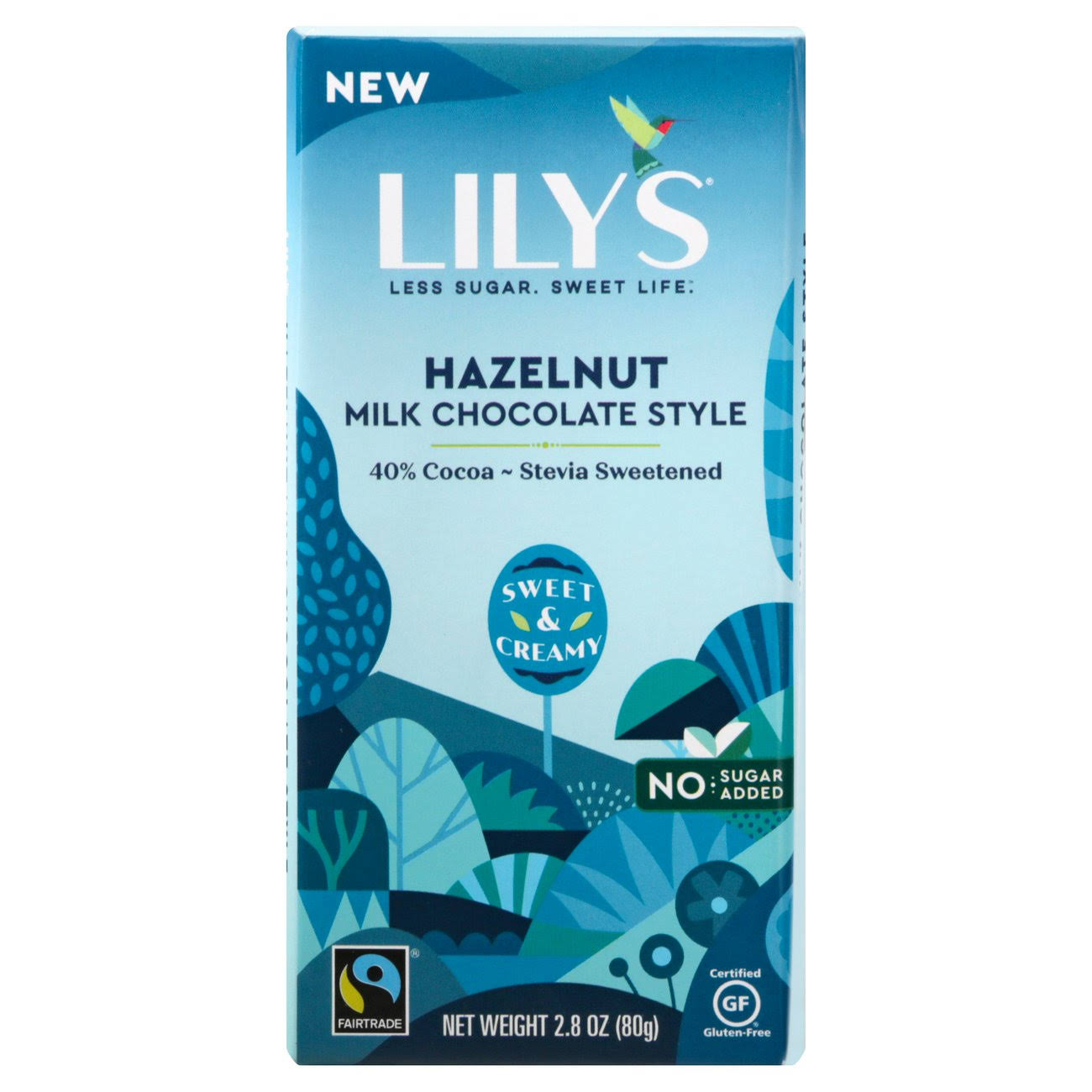 Lily's Milk Chocolate Style Bar, Hazelnut, 40% Cocoa - 2.8 oz