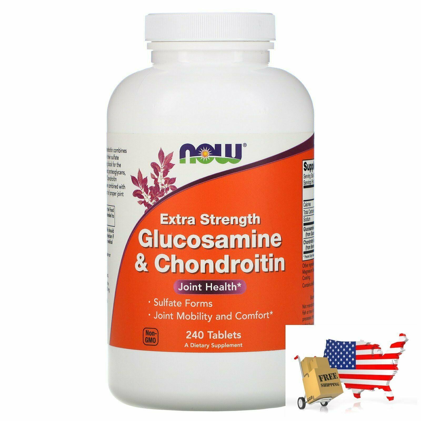 Now Foods Extra Strength Glucosamine & Chondroitin Tablets - x240