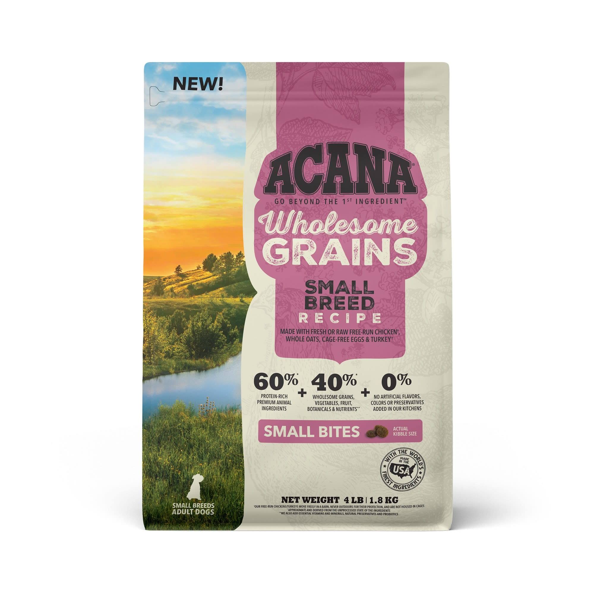 Acana Wholesome Grains, Small Breed Recipe Dry Dog Food 4lbs