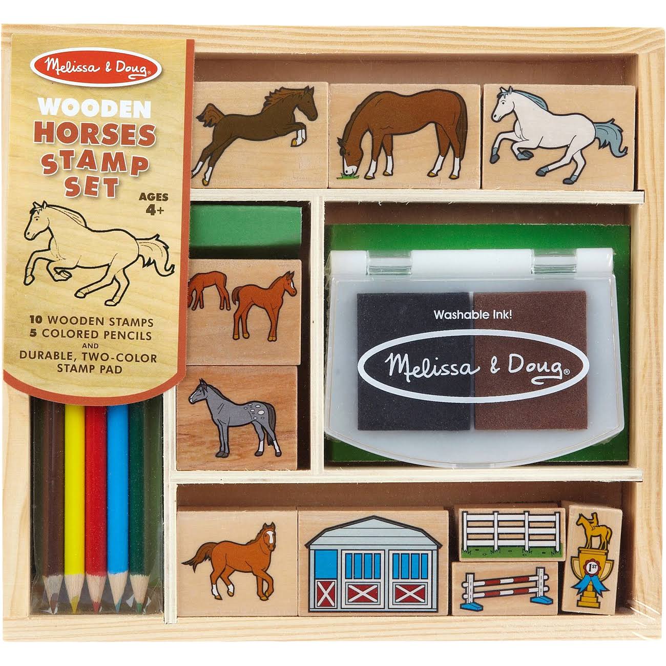 Melissa & Doug Wooden Horses Stamp Set