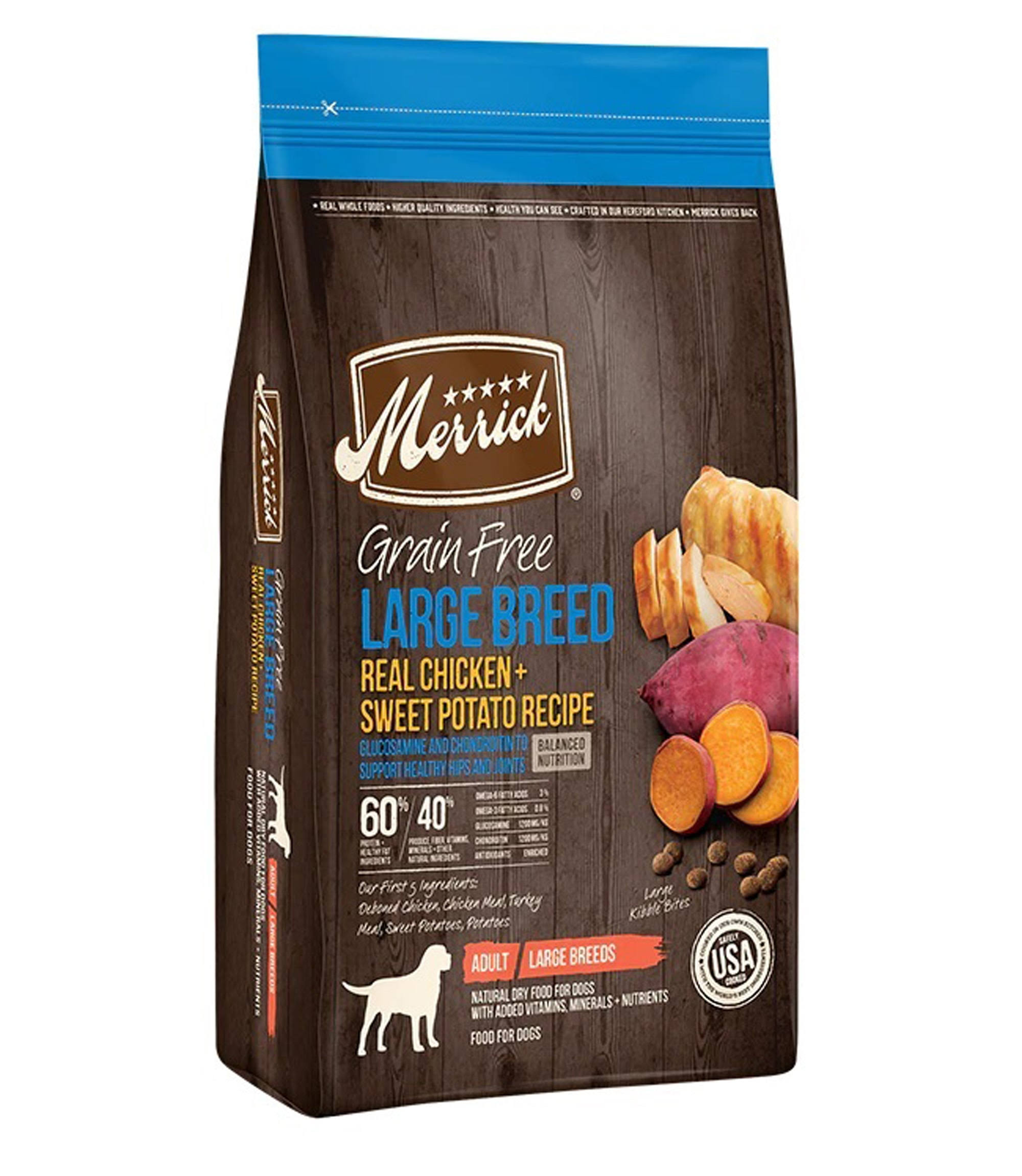 Merrick Grain Free Large Breed Real Chicken & Sweet Potato Dry Dog Food, 22 lbs