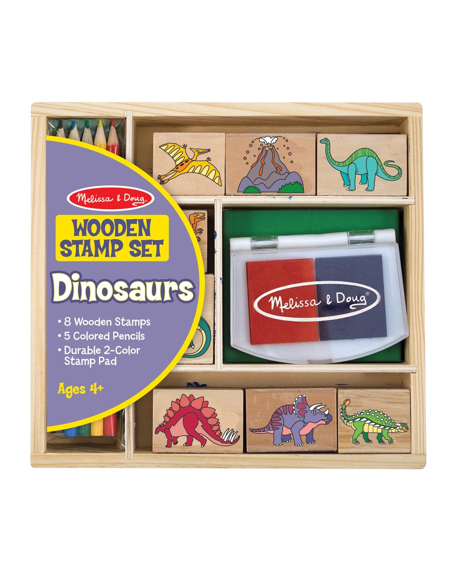 Melissa & Doug Wooden Stamp Set-Dinosaur