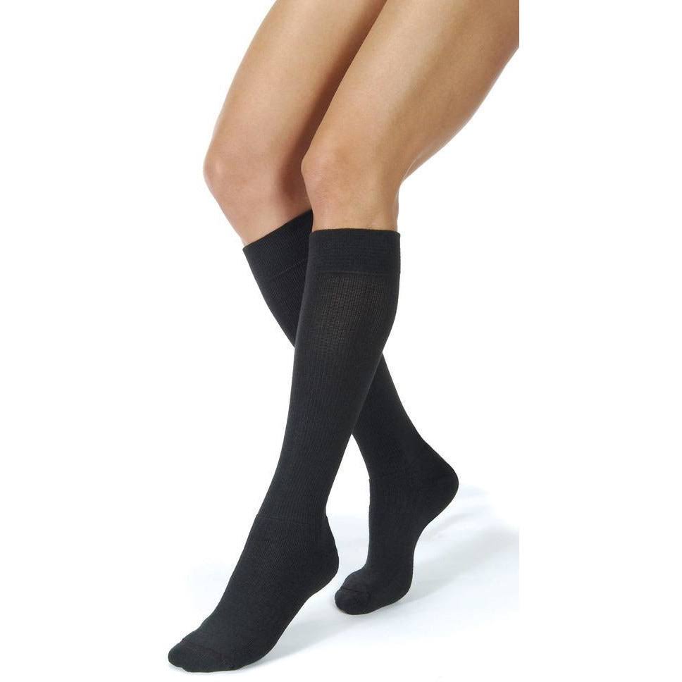 Jobst Activewear Knee High Socks - Black, Large Full Calf, 15-20mmHg