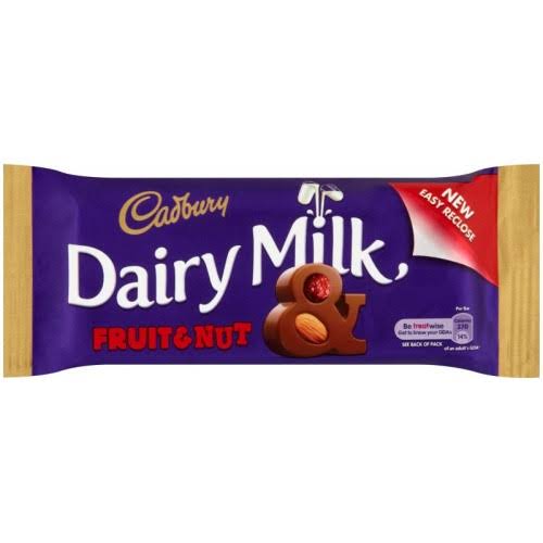 Cadbury Dairy Milk Chocolate Bar - Fruit And Nut