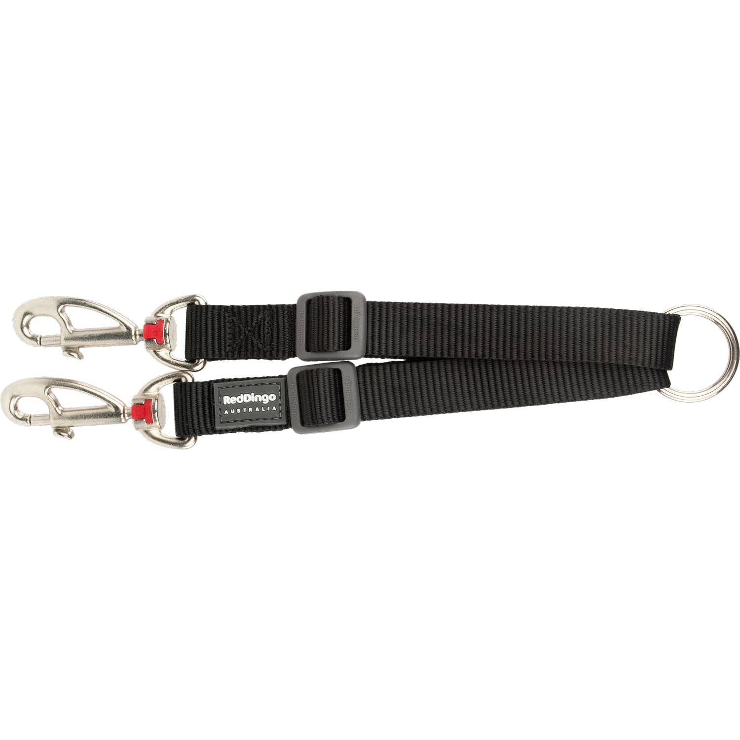 Red Dingo Two Dog Adjustable Black Adjustable Dog Leash 16.5-22x1.2 cm