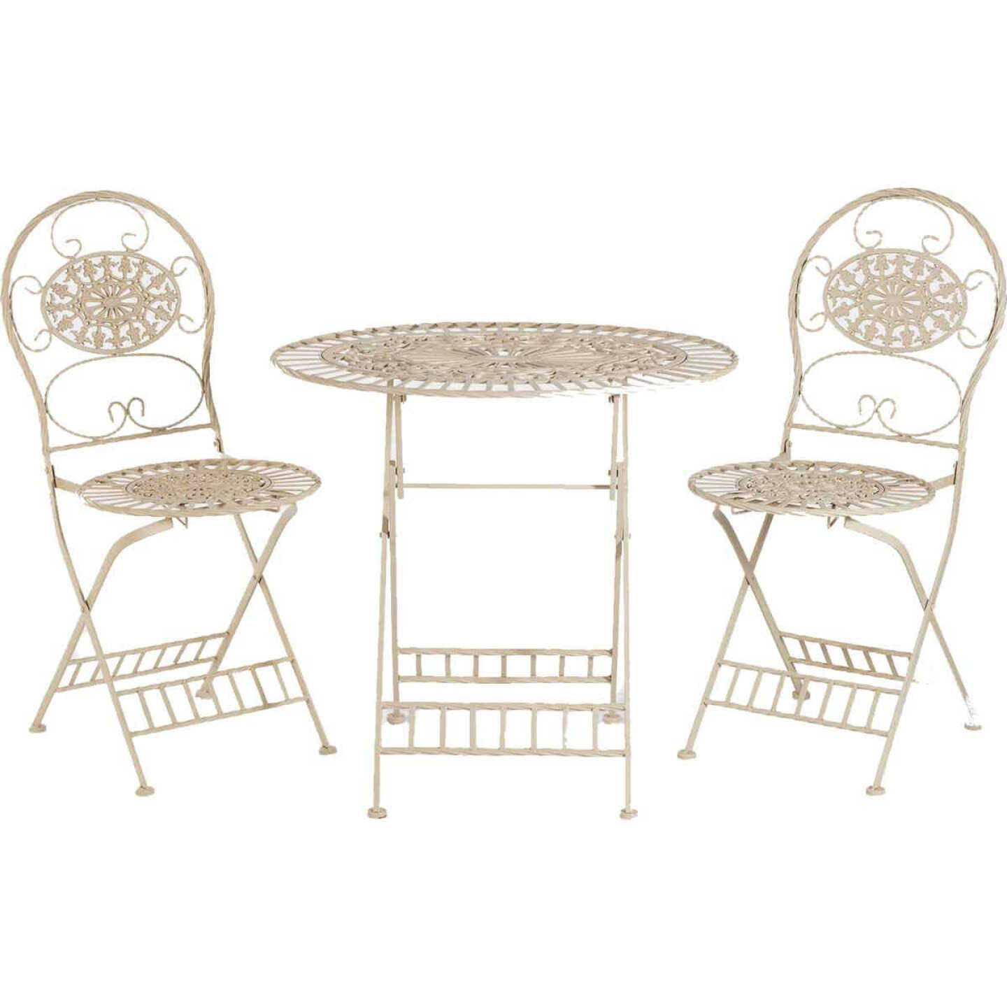 Alpine KIY212A-WT Bistro Table and Chairs Set - White