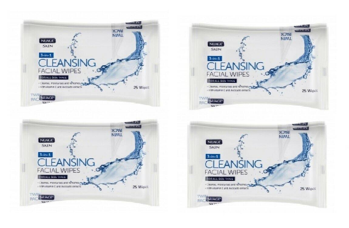 Nuagé Skin 3 in 1 Cleansing Facial Wipes - 25 Wipes