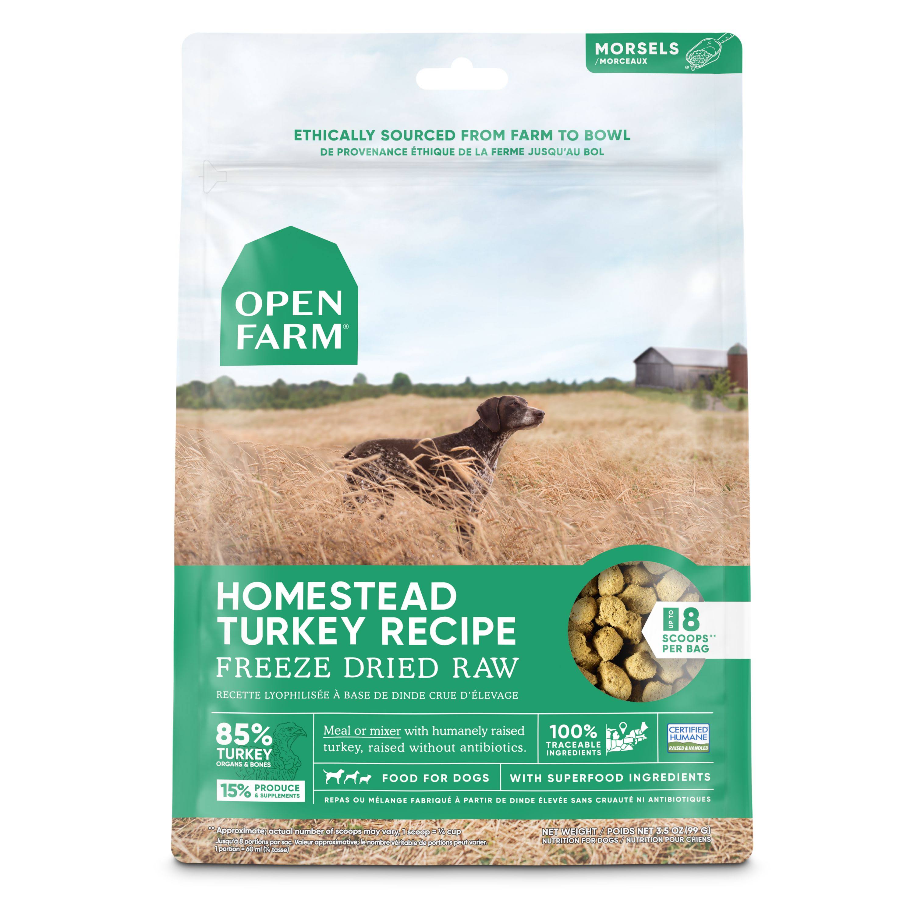 Open Farm Homestead Turkey Freeze Dried Raw Dog Food 22oz