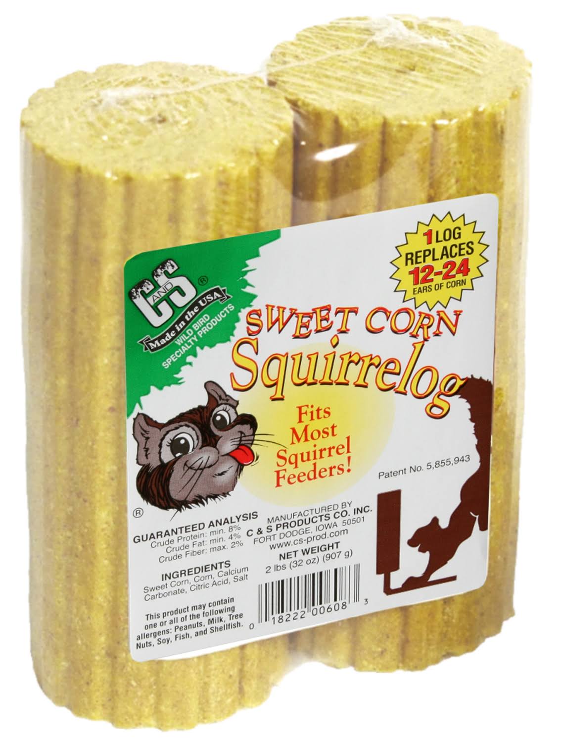 C and S Products CS608 Sweet Corn Squirrelog Refill - 32oz, 2pk