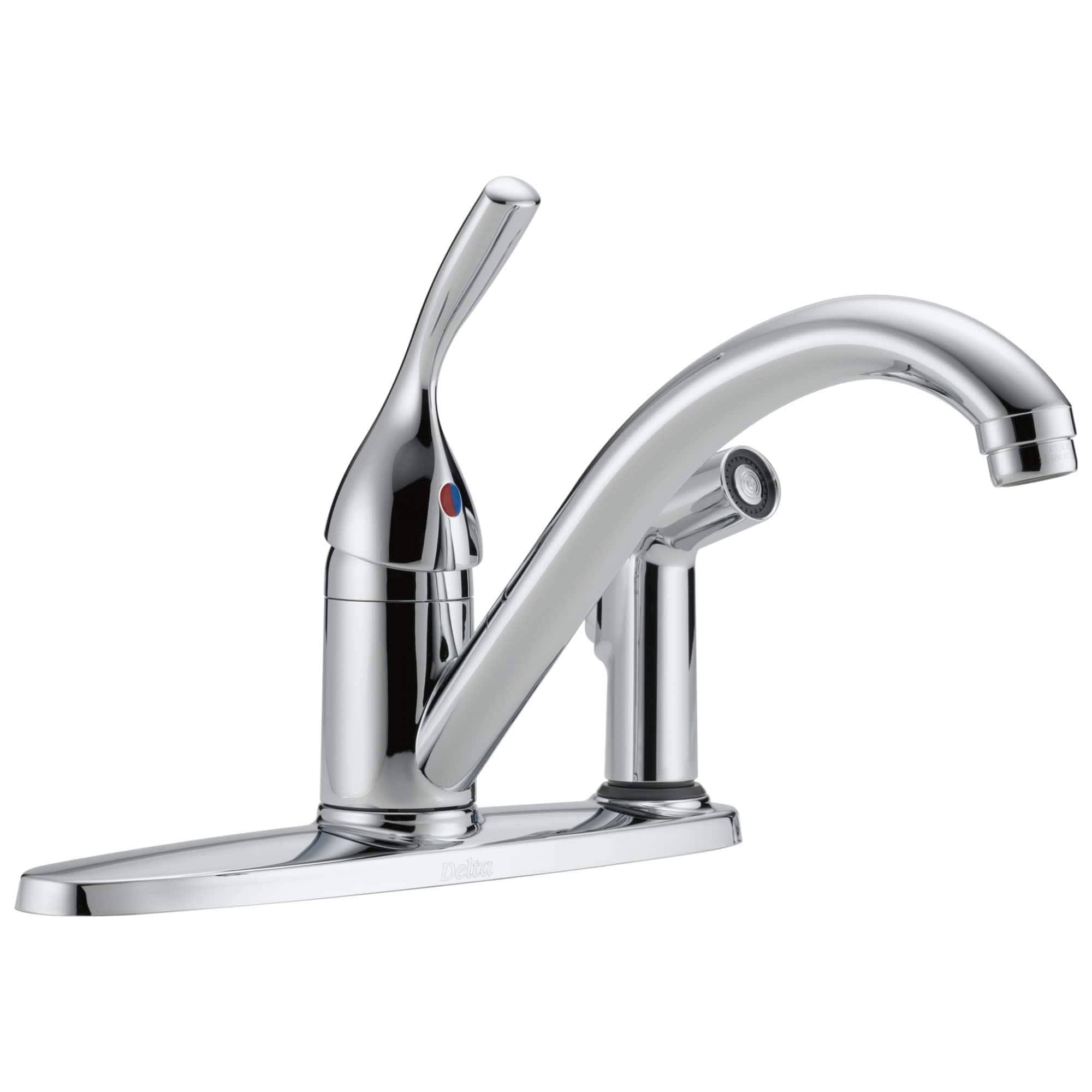 Classic Single Handle Kitchen Faucet with Integral Spray - Chrome