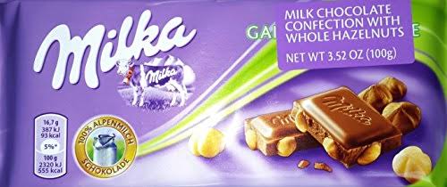 Milka Milk Chocolate with Whole Hazelnuts (Pack of 10)