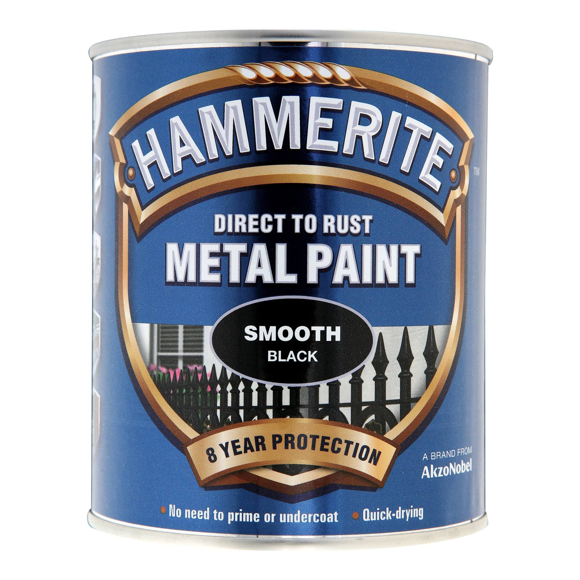 Hammerite Metal Paint - Smooth Black, 750ml