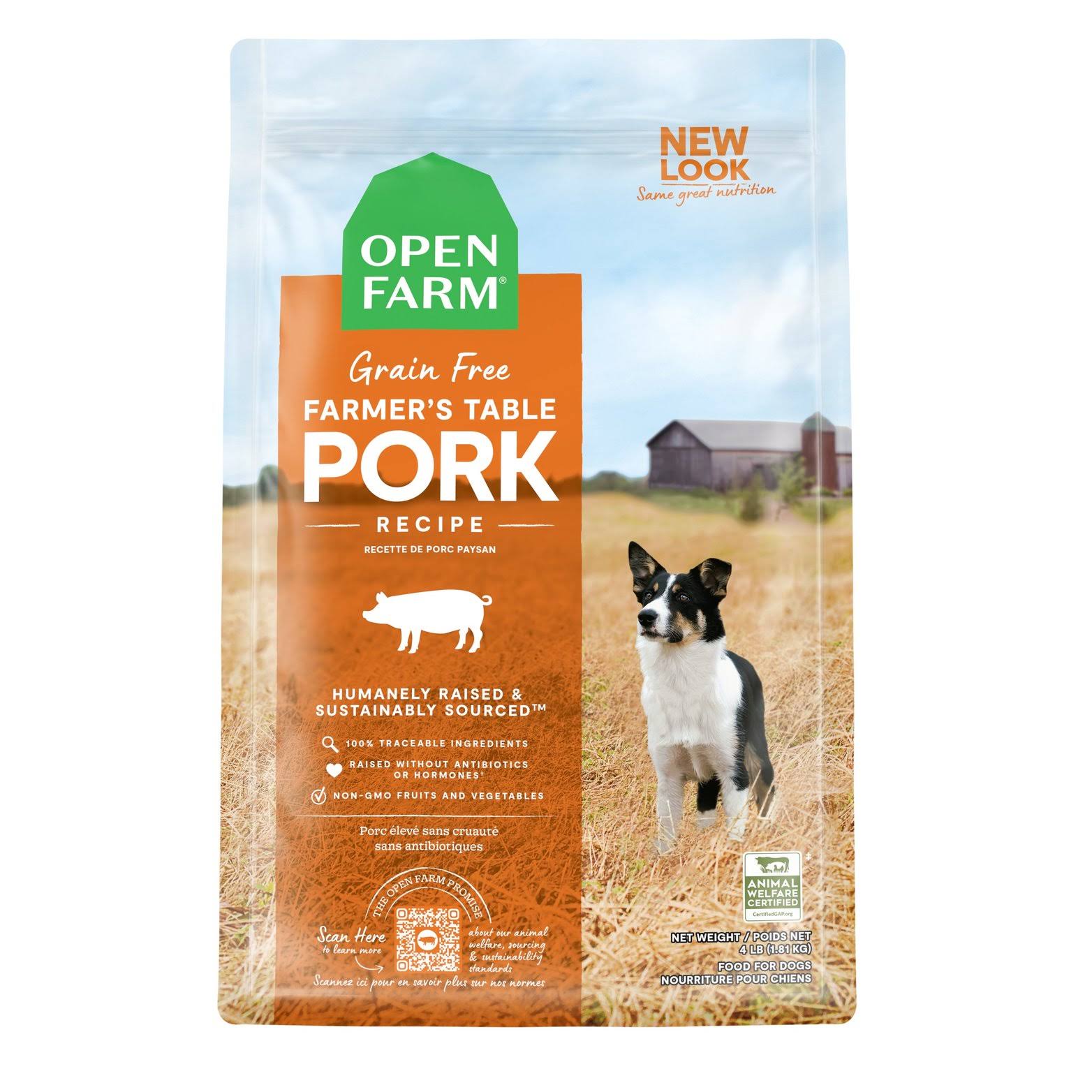 Open Farm Dog Food - Pork and Root Vegetables, 2.05kg
