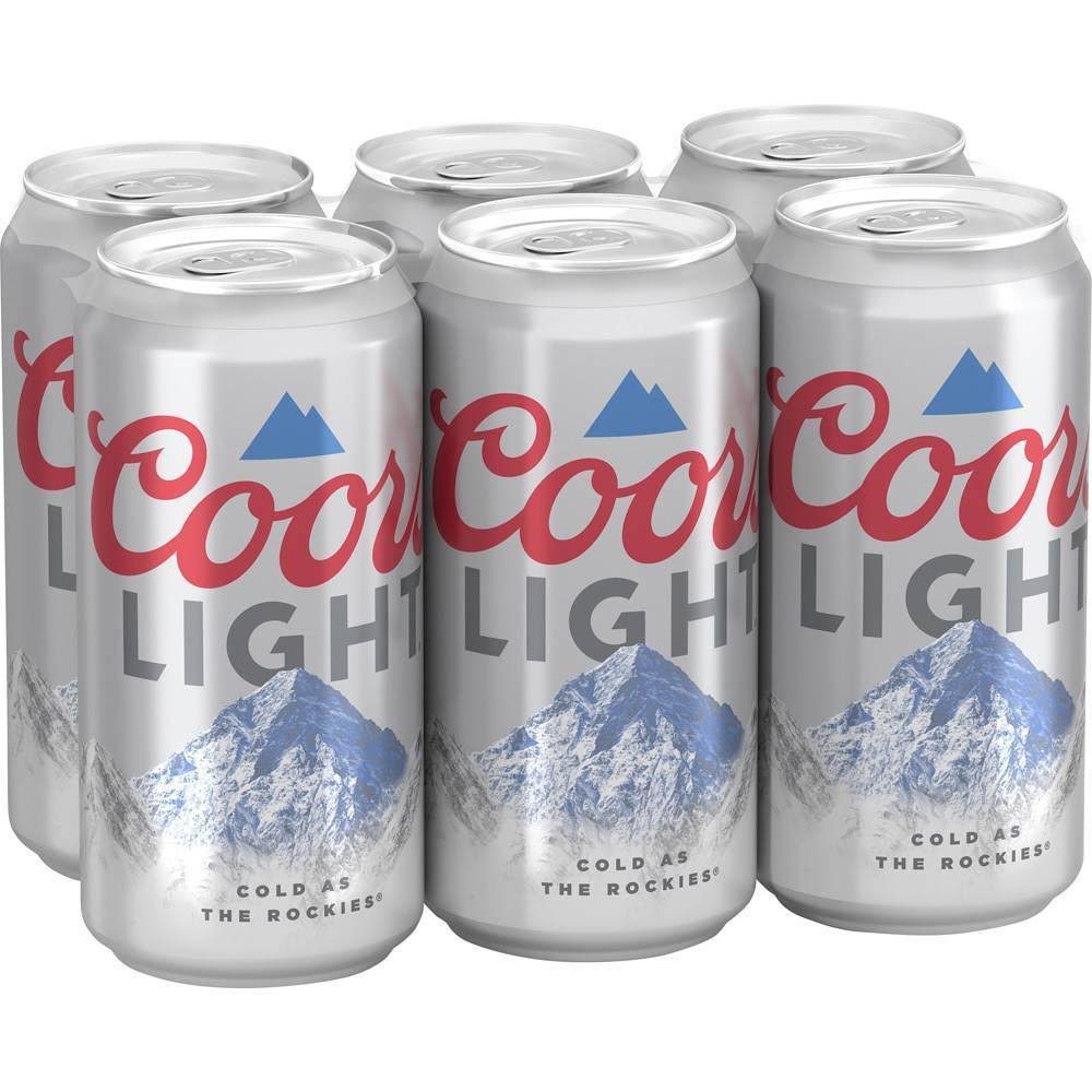 Coors Light Beer - 6 pack, 12 fl oz cans