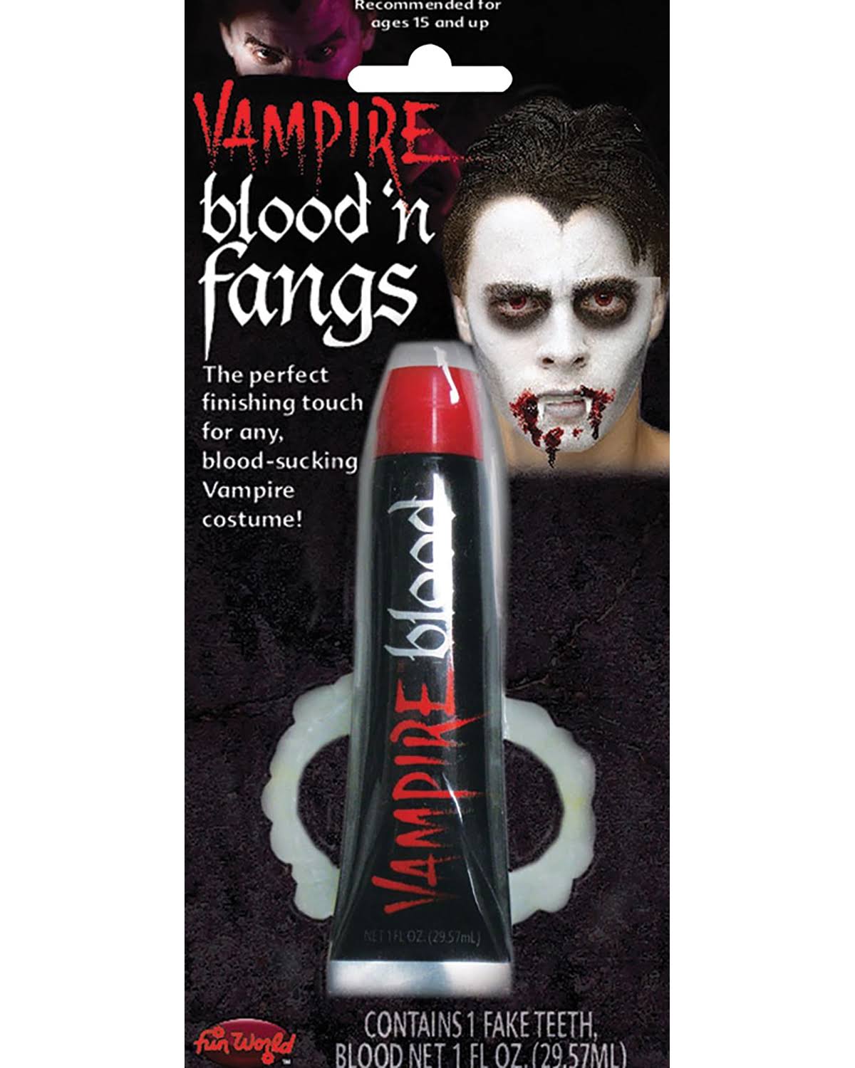 Vampire Face Paint Blood Fangs Halloween Kit - Red