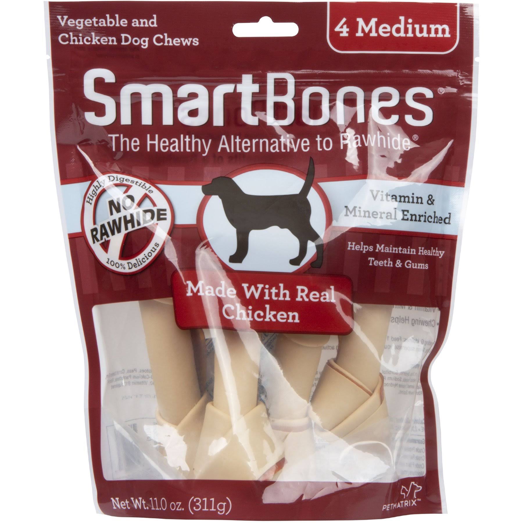 SmartBones Dog Chew - 4 Medium, Chicken