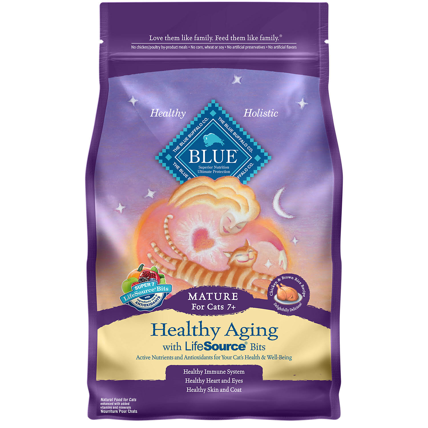 Blue Buffalo Life Protection Dry Senior Cat Food - Chicken Healthy Aging, 7lbs