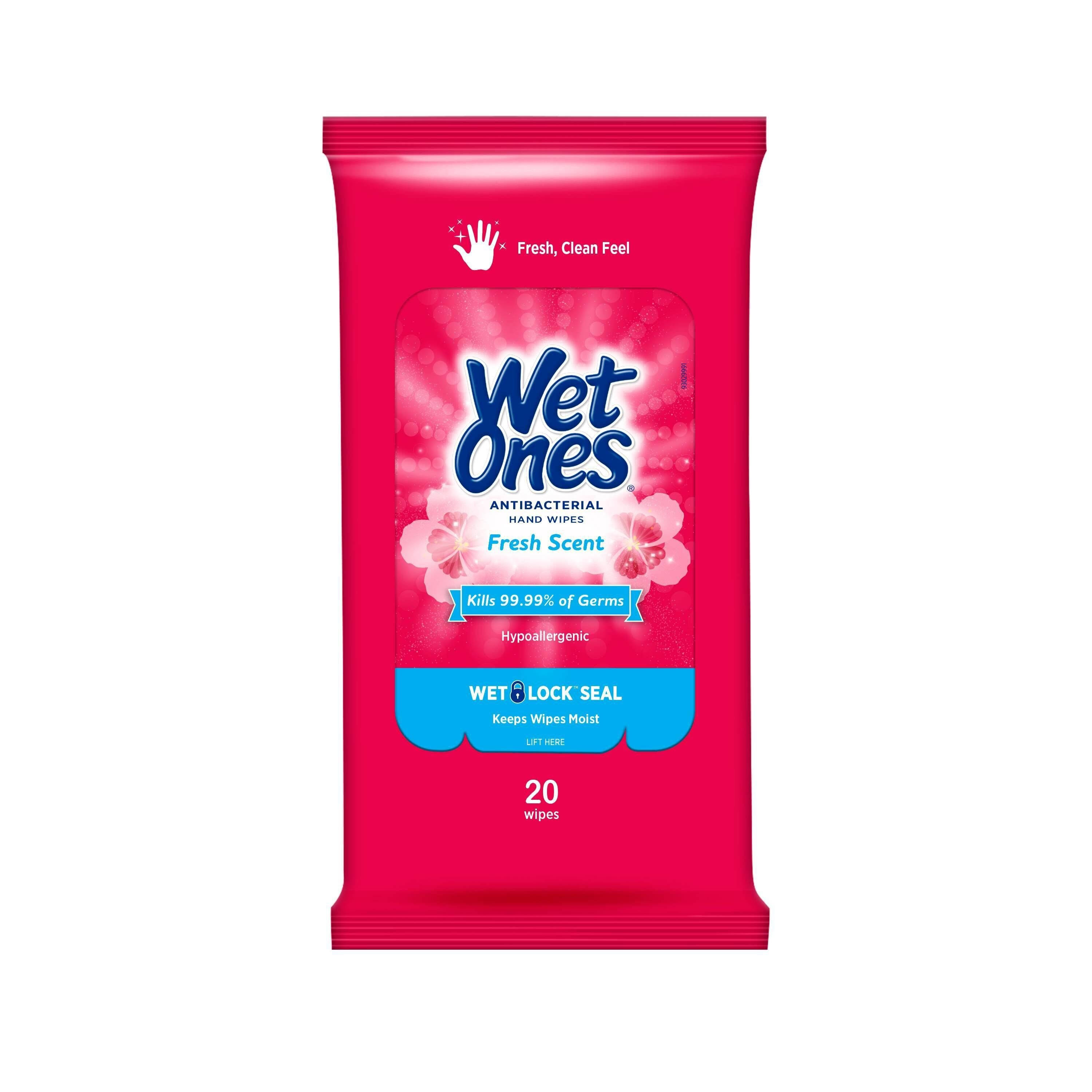 Wet Ones Antibacterial Hand Wipes - 20 Wipes, Fresh Scent