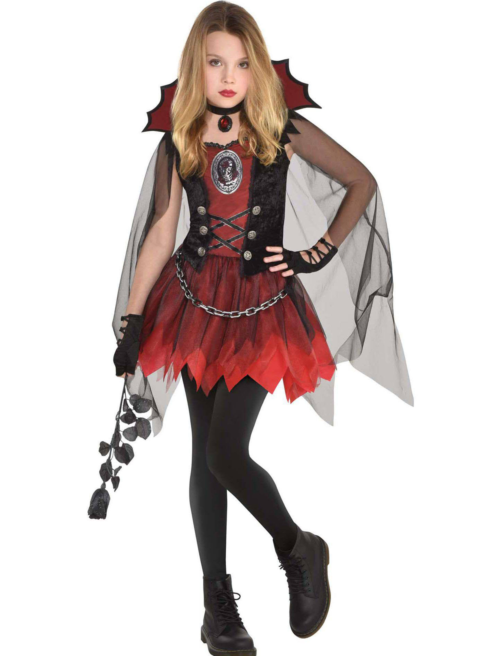 Dark Red Vampire Costume for Kids L (12-14)